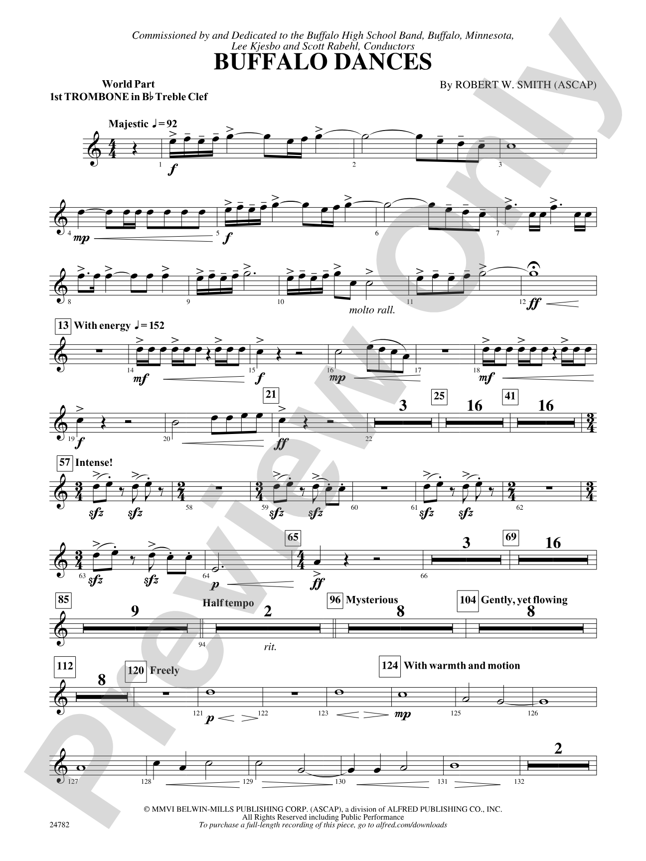 Buffalo Dances: (wp) 1st B-flat Trombone T.C.