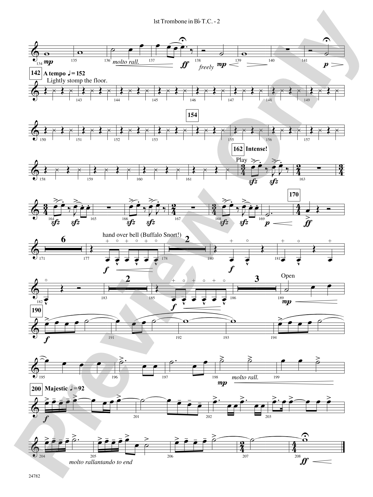 Buffalo Dances: (wp) 1st B-flat Trombone T.C.