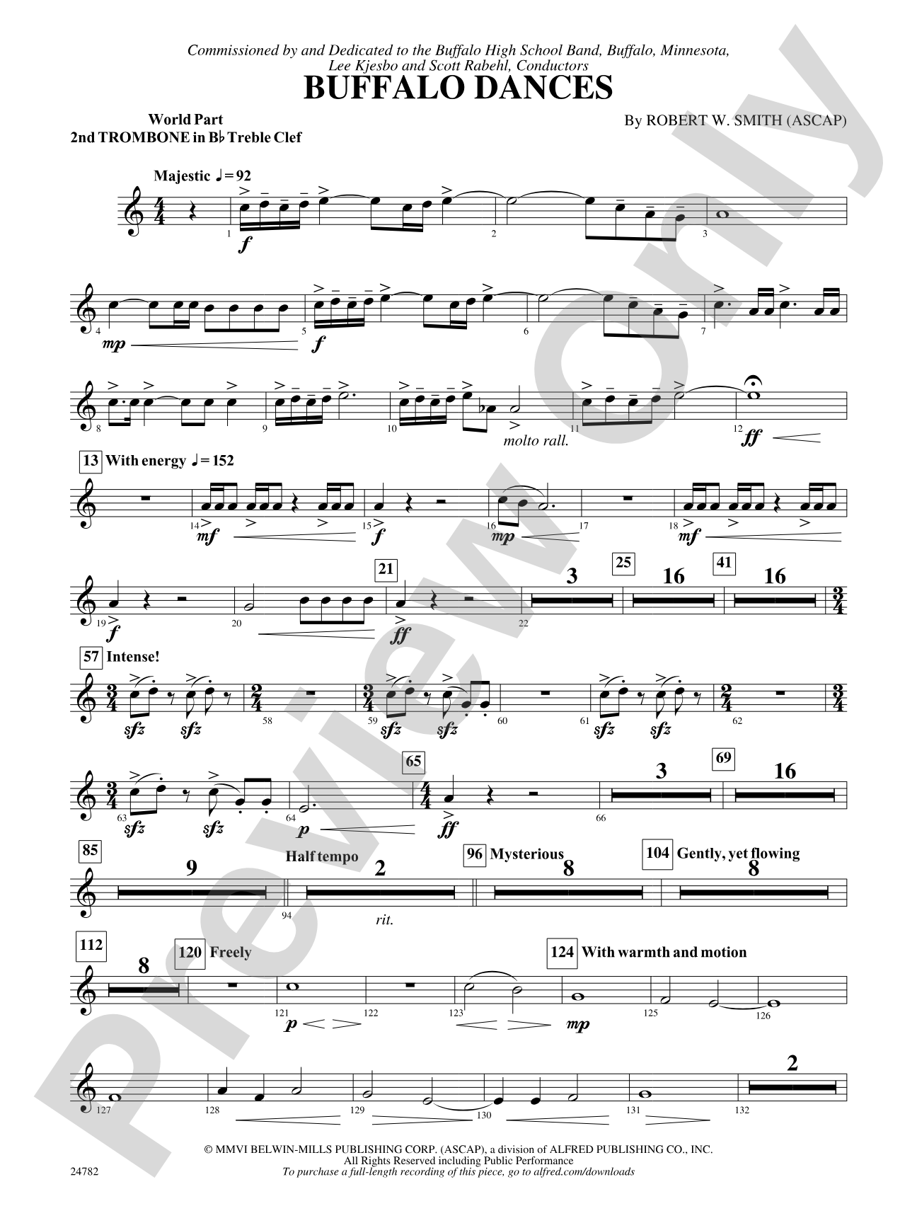 Buffalo Dances: (wp) 2nd B-flat Trombone T.C.
