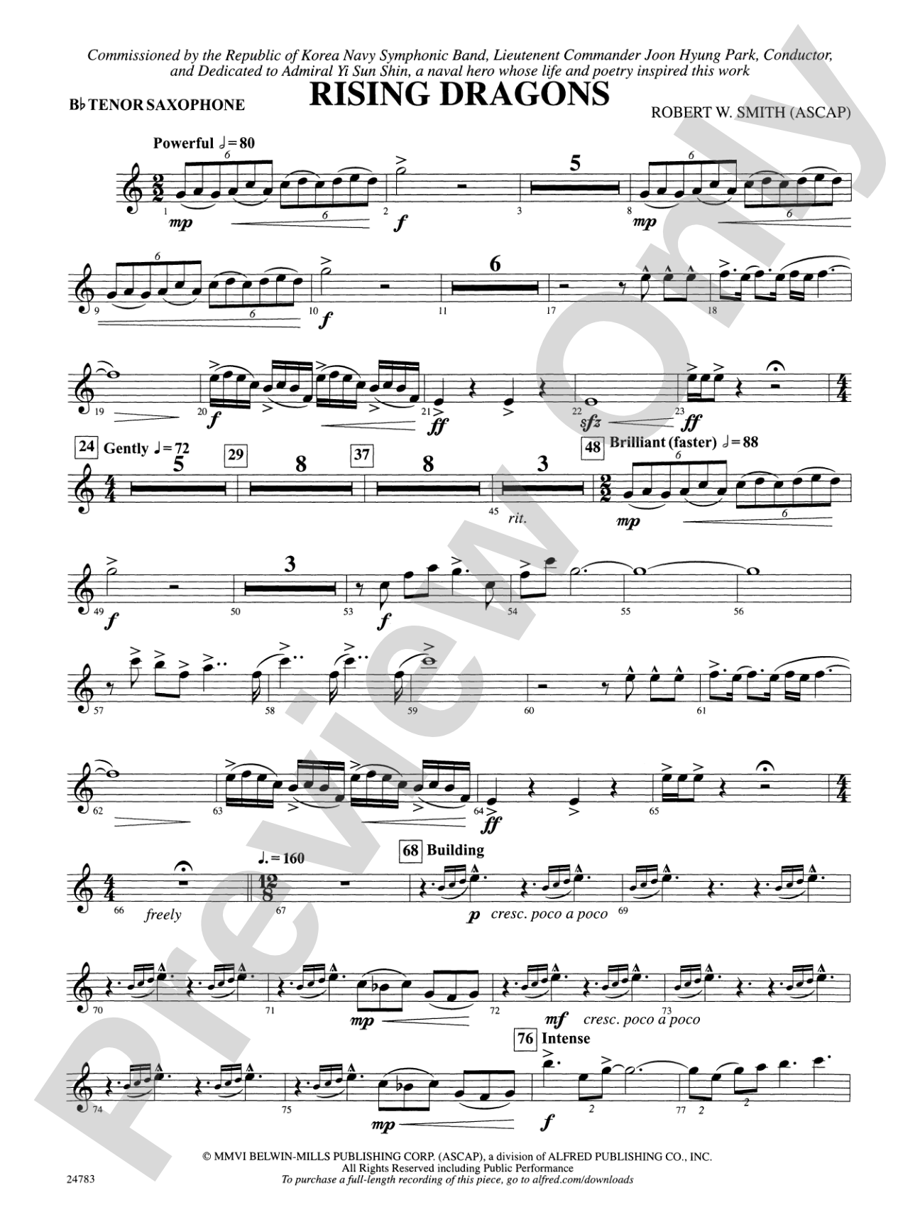 Rising Dragons: B-flat Tenor Saxophone