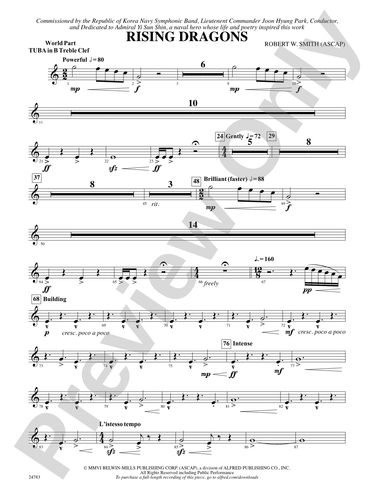 Rising Dragons: (wp) B-flat Tuba T.C.