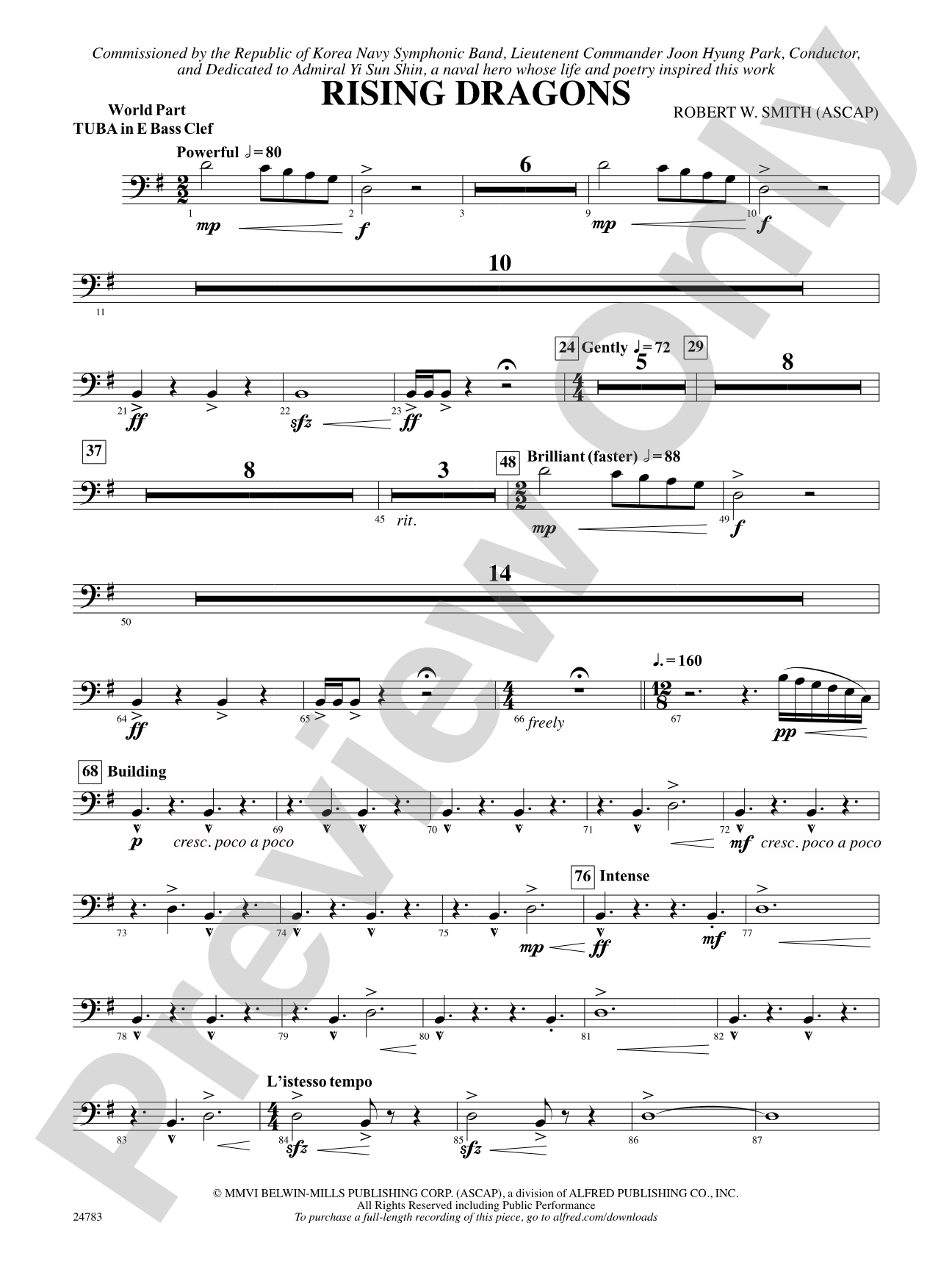 Rising Dragons: (wp) E-flat Tuba B.C.