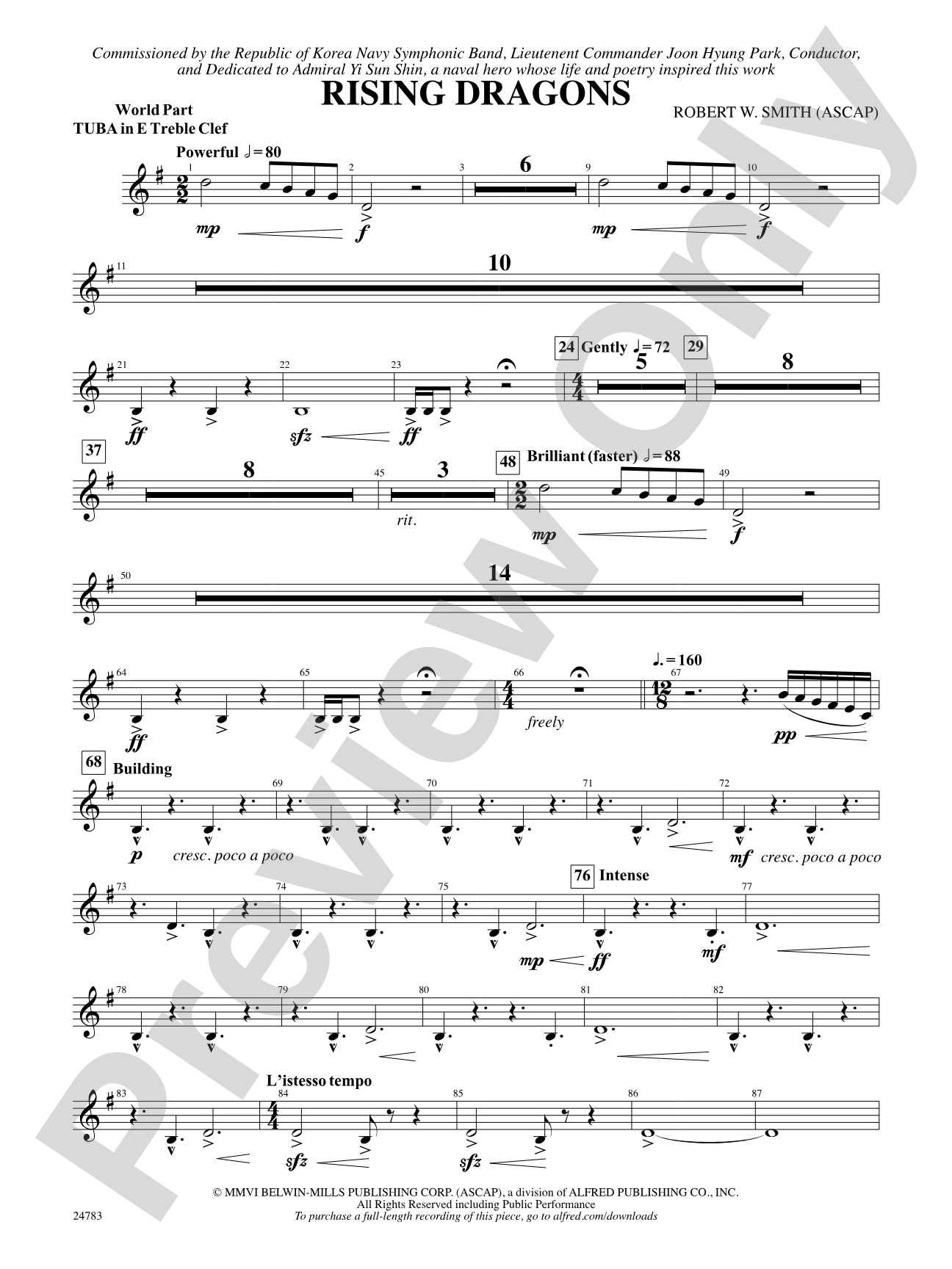 Rising Dragons: (wp) E-flat Tuba T.C.