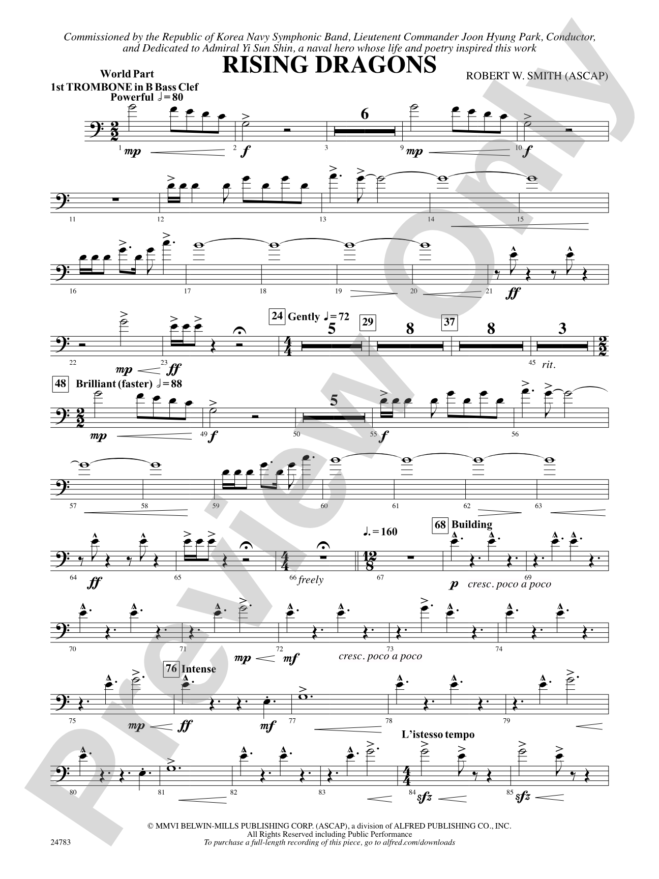 Rising Dragons: (wp) 1st B-flat Trombone B.C.