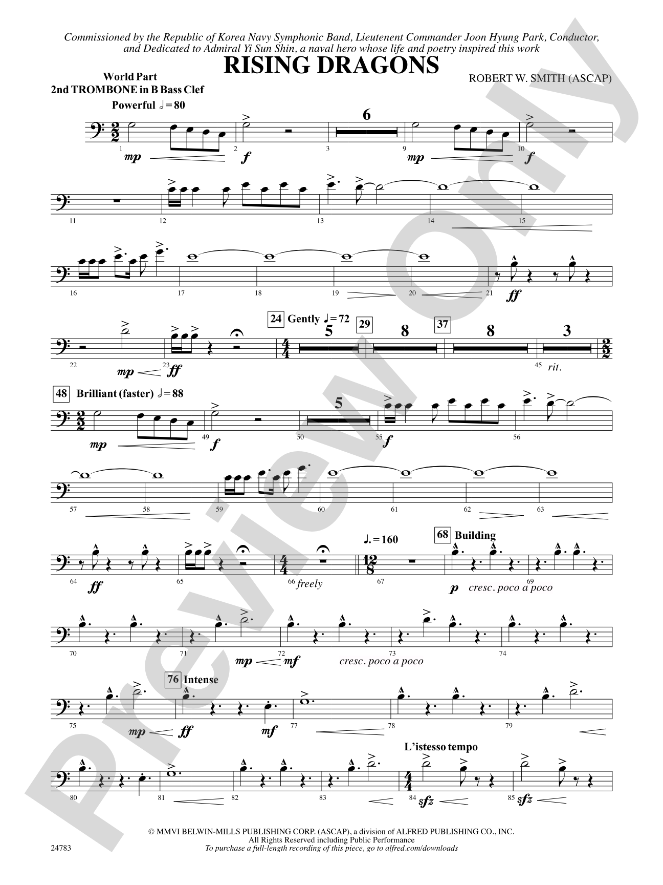 Rising Dragons: (wp) 2nd B-flat Trombone B.C.
