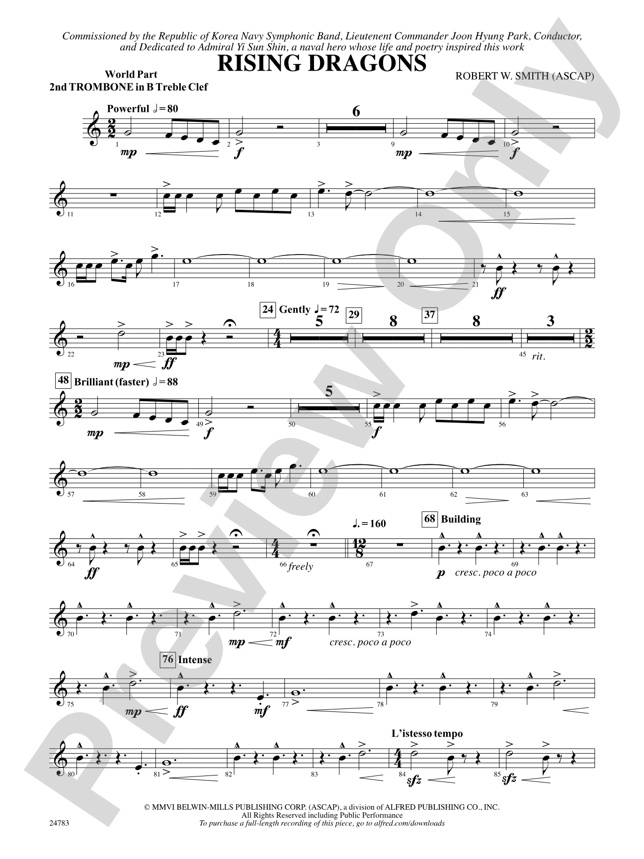 Rising Dragons: (wp) 2nd B-flat Trombone T.C.