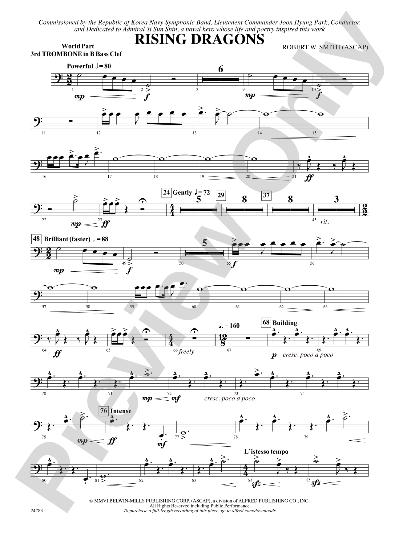 Rising Dragons: (wp) 3rd B-flat Trombone B.C.