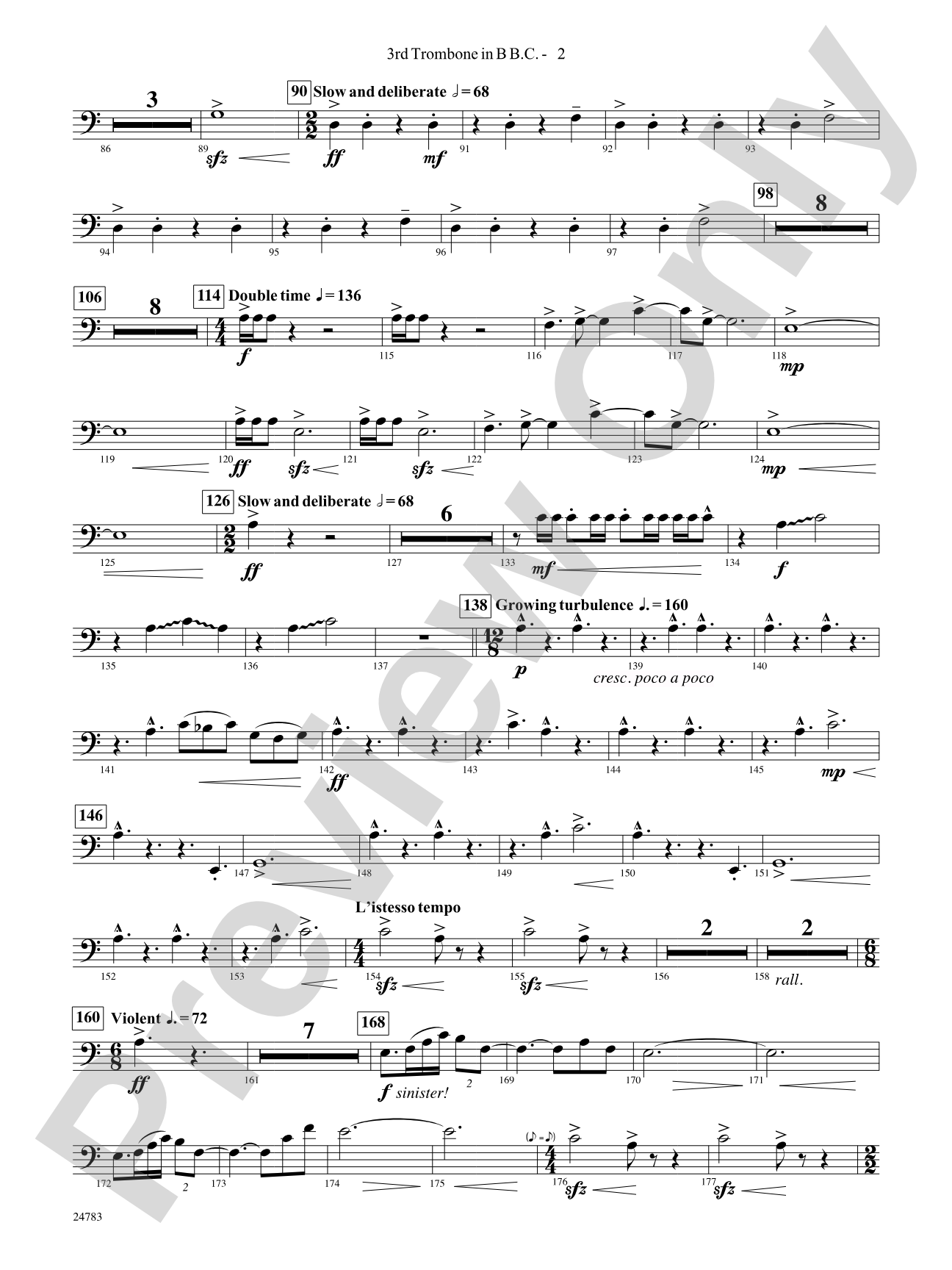 Rising Dragons: (wp) 3rd B-flat Trombone B.C.