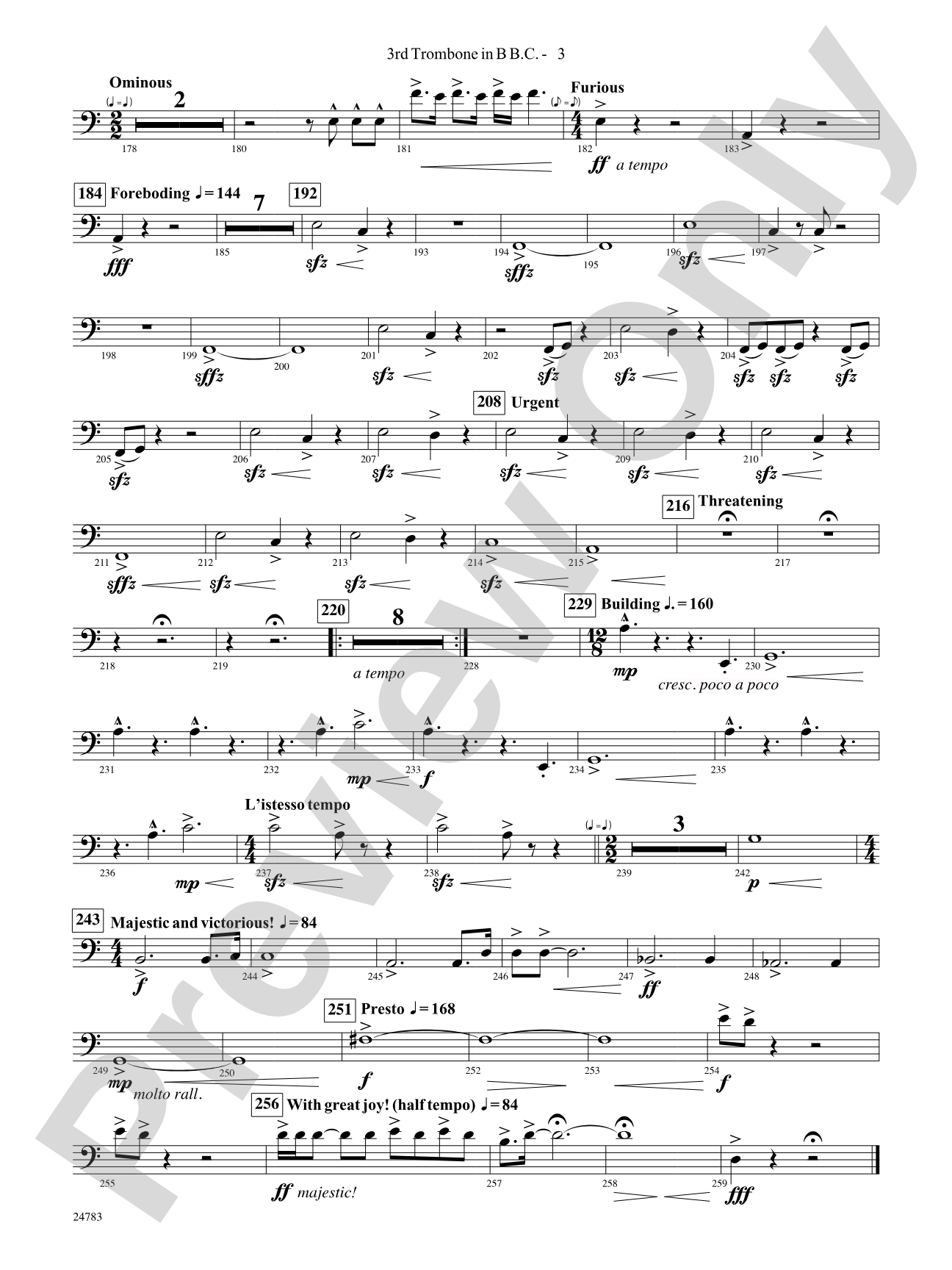 Rising Dragons: (wp) 3rd B-flat Trombone B.C.