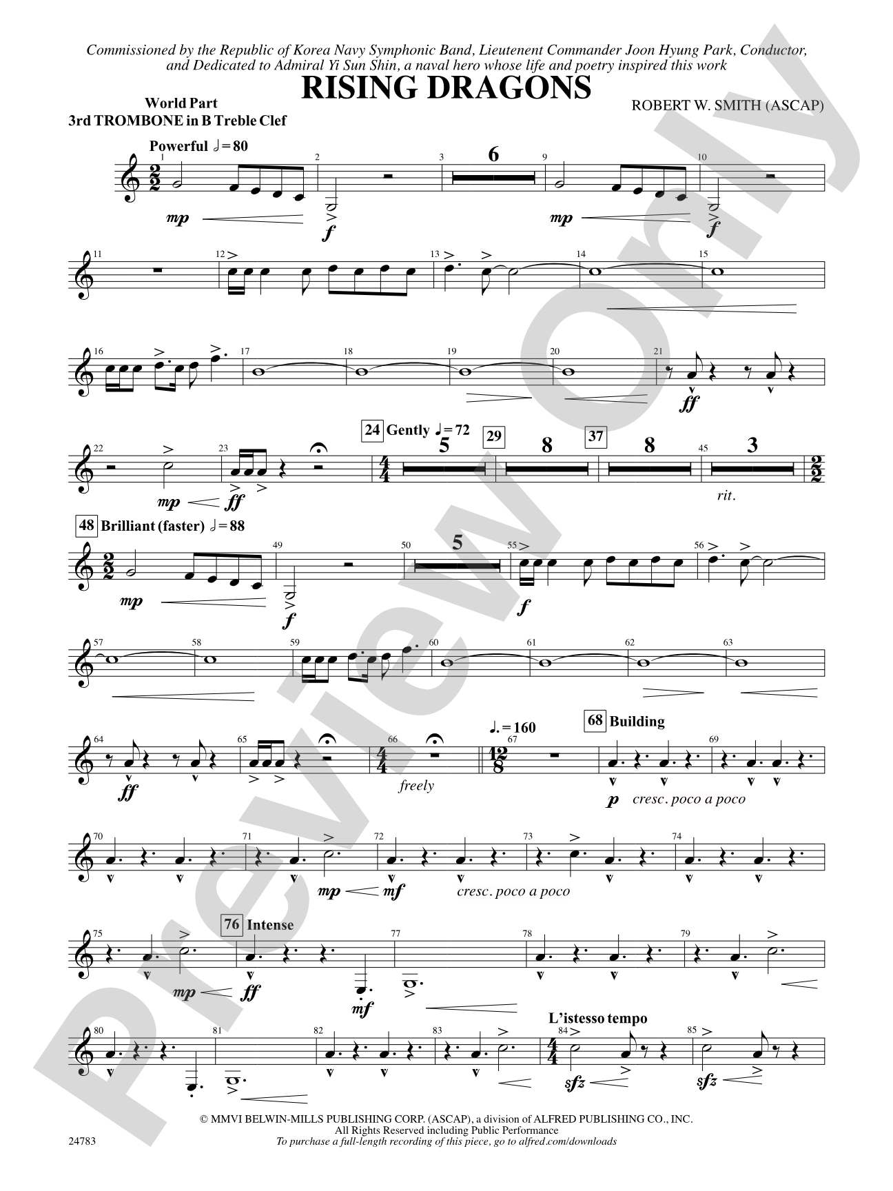Rising Dragons: (wp) 3rd B-flat Trombone T.C.