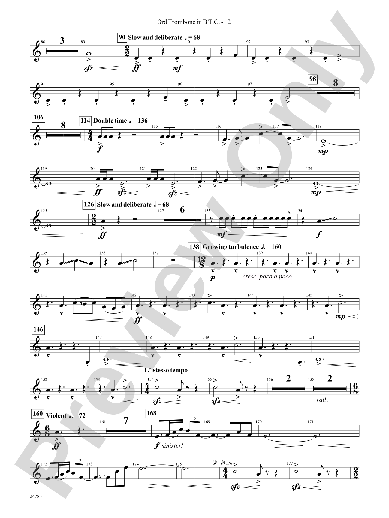 Rising Dragons: (wp) 3rd B-flat Trombone T.C.