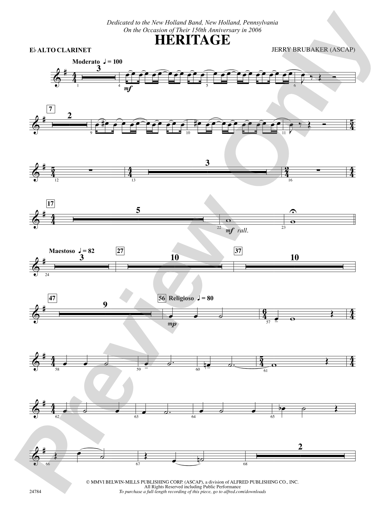 Heritage: E-flat Alto Clarinet