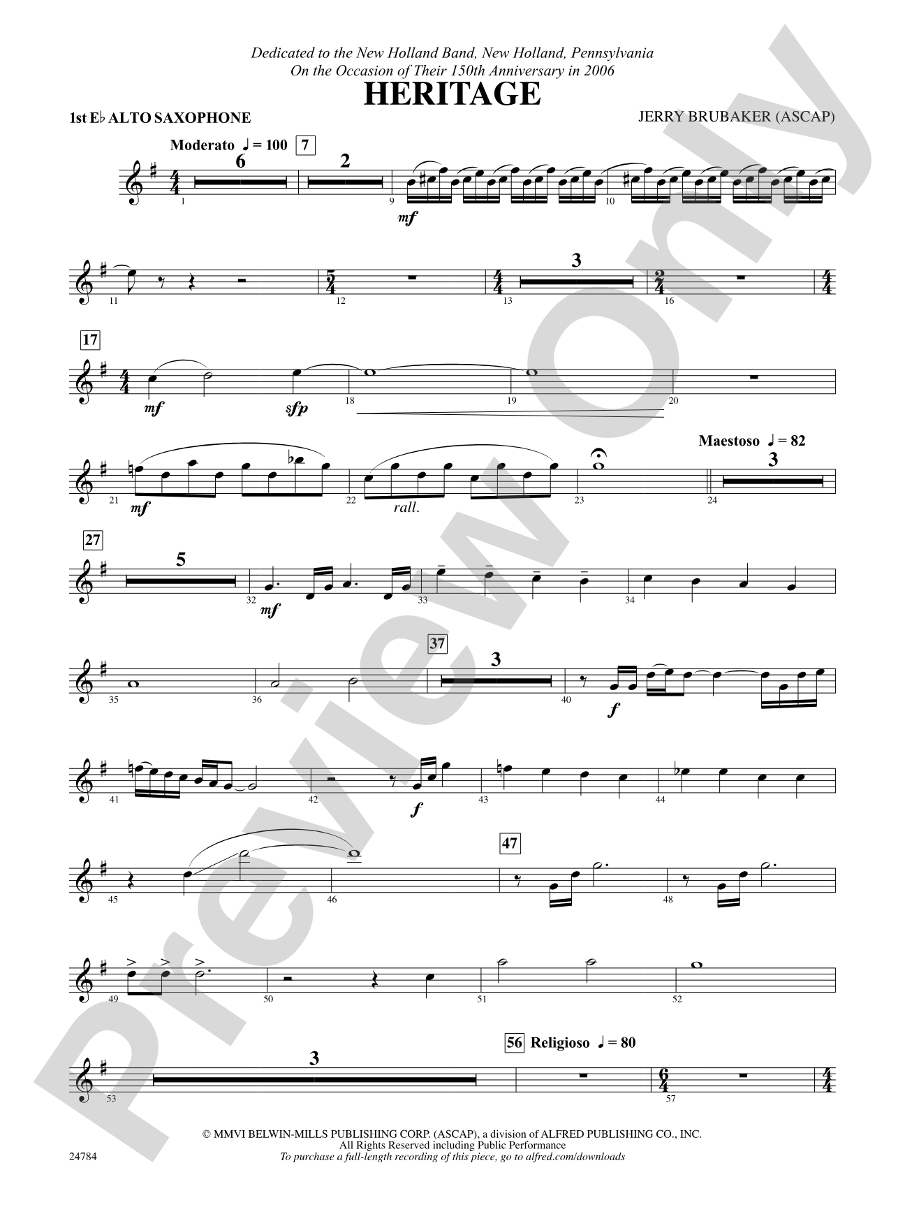 Heritage: E-flat Alto Saxophone