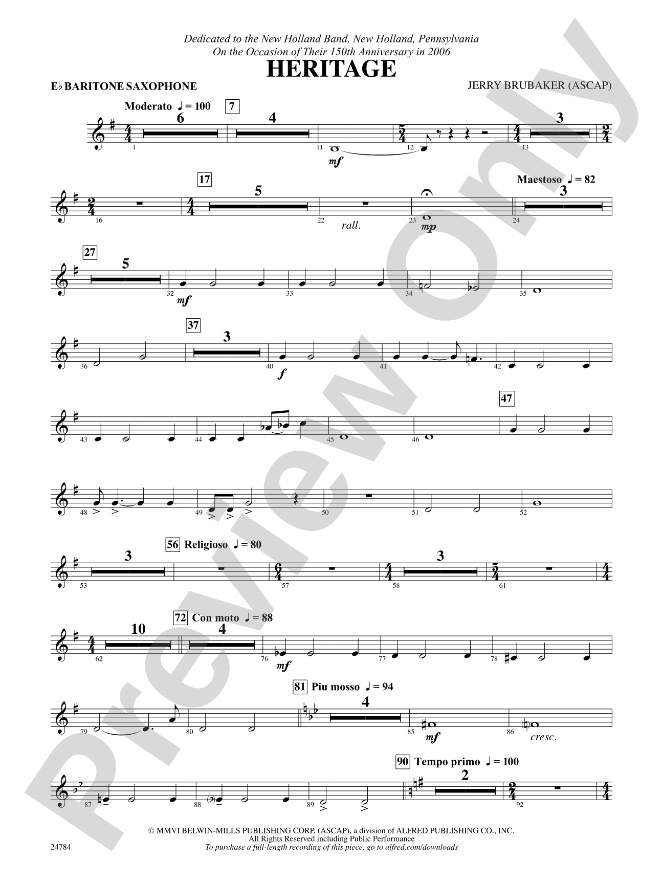 Heritage: E-flat Baritone Saxophone