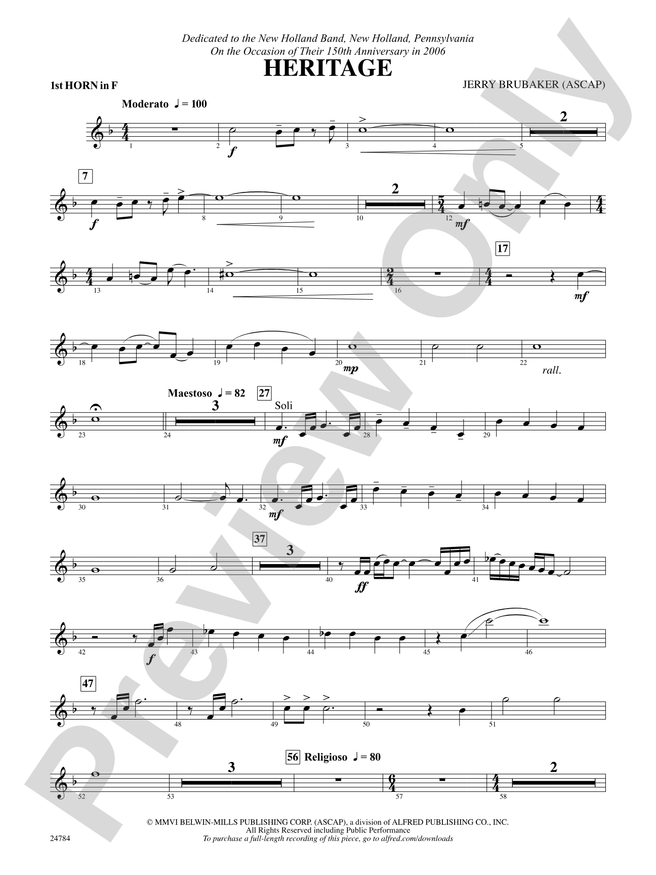 Heritage: 1st F Horn