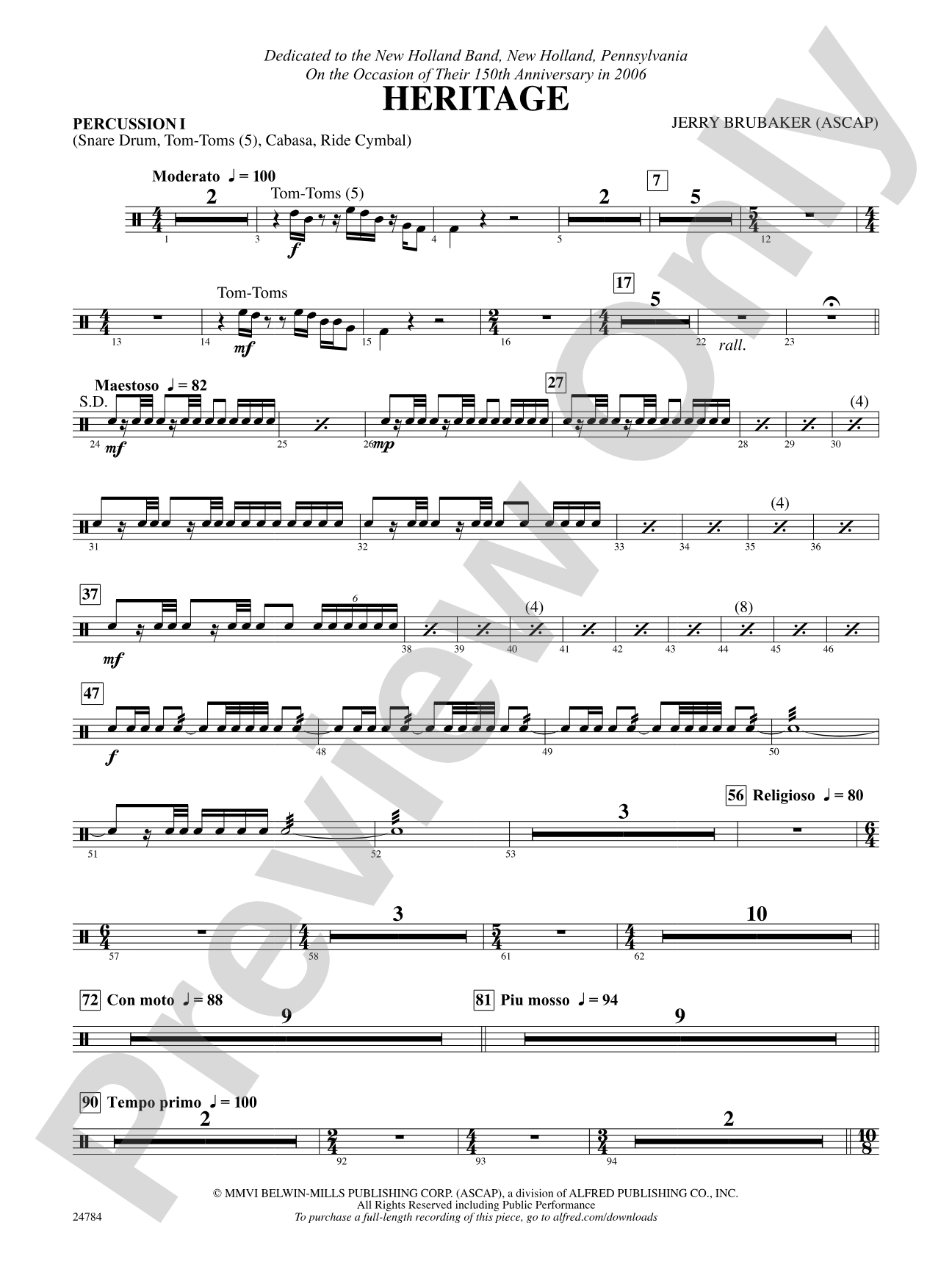 Heritage: 1st Percussion