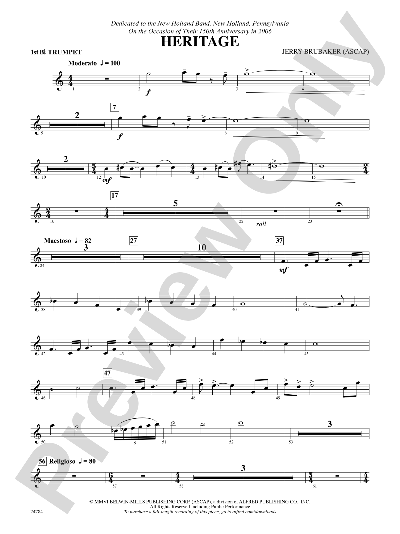Heritage: 1st B-flat Trumpet