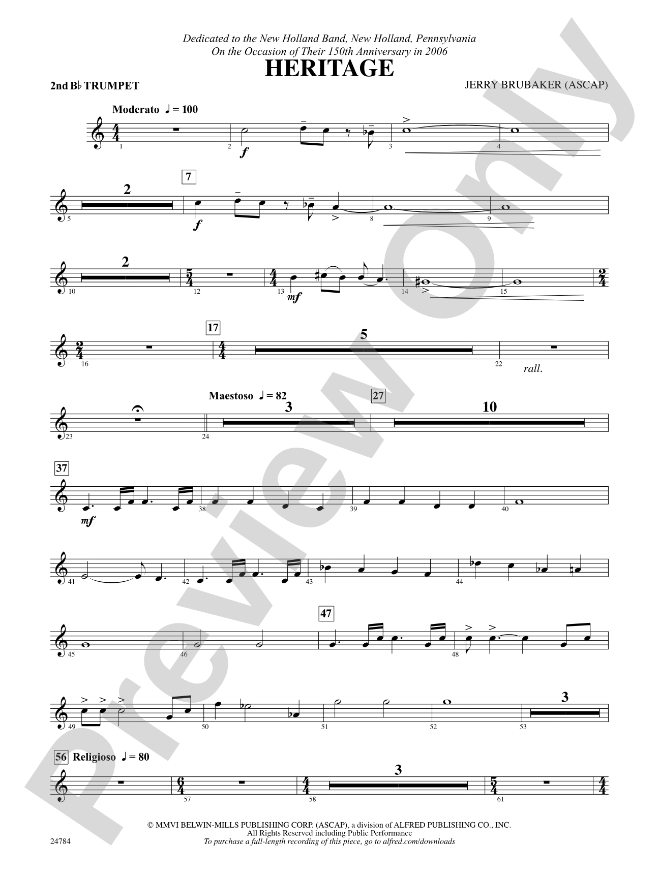Heritage: 2nd B-flat Trumpet