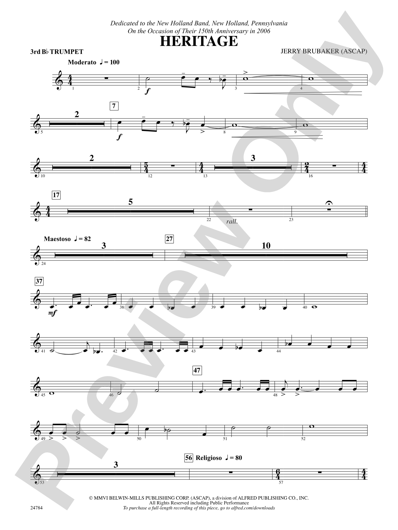 Heritage: 3rd B-flat Trumpet