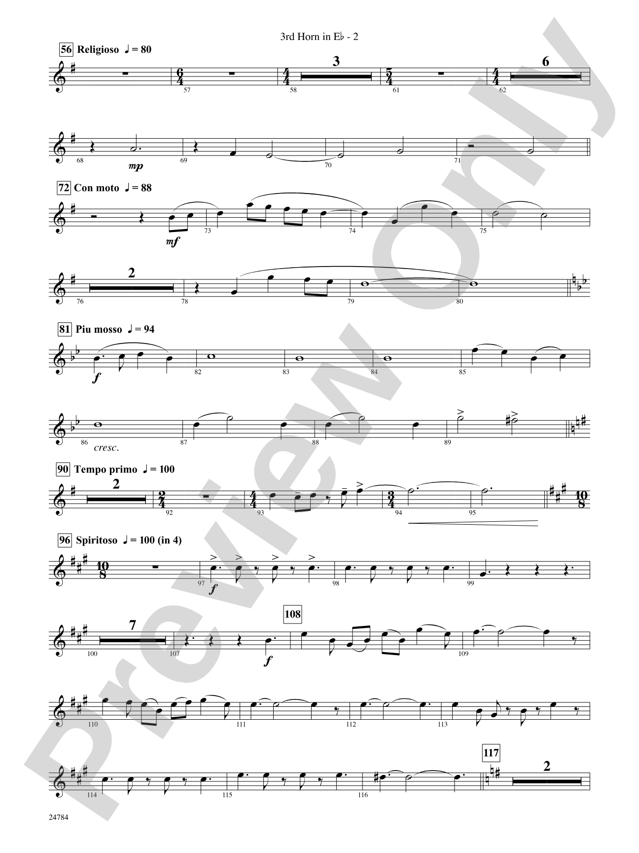 Heritage: (wp) 3rd Horn in E-flat