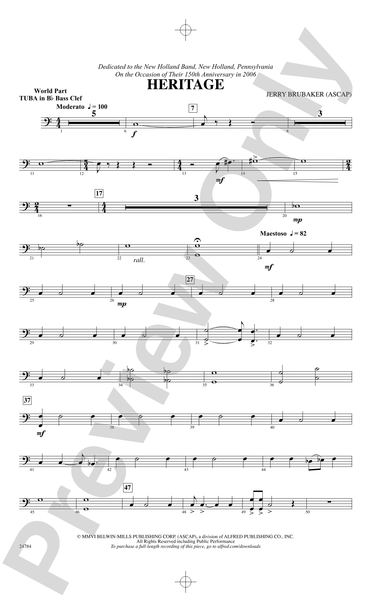 Heritage: (wp) B-flat Tuba B.C.