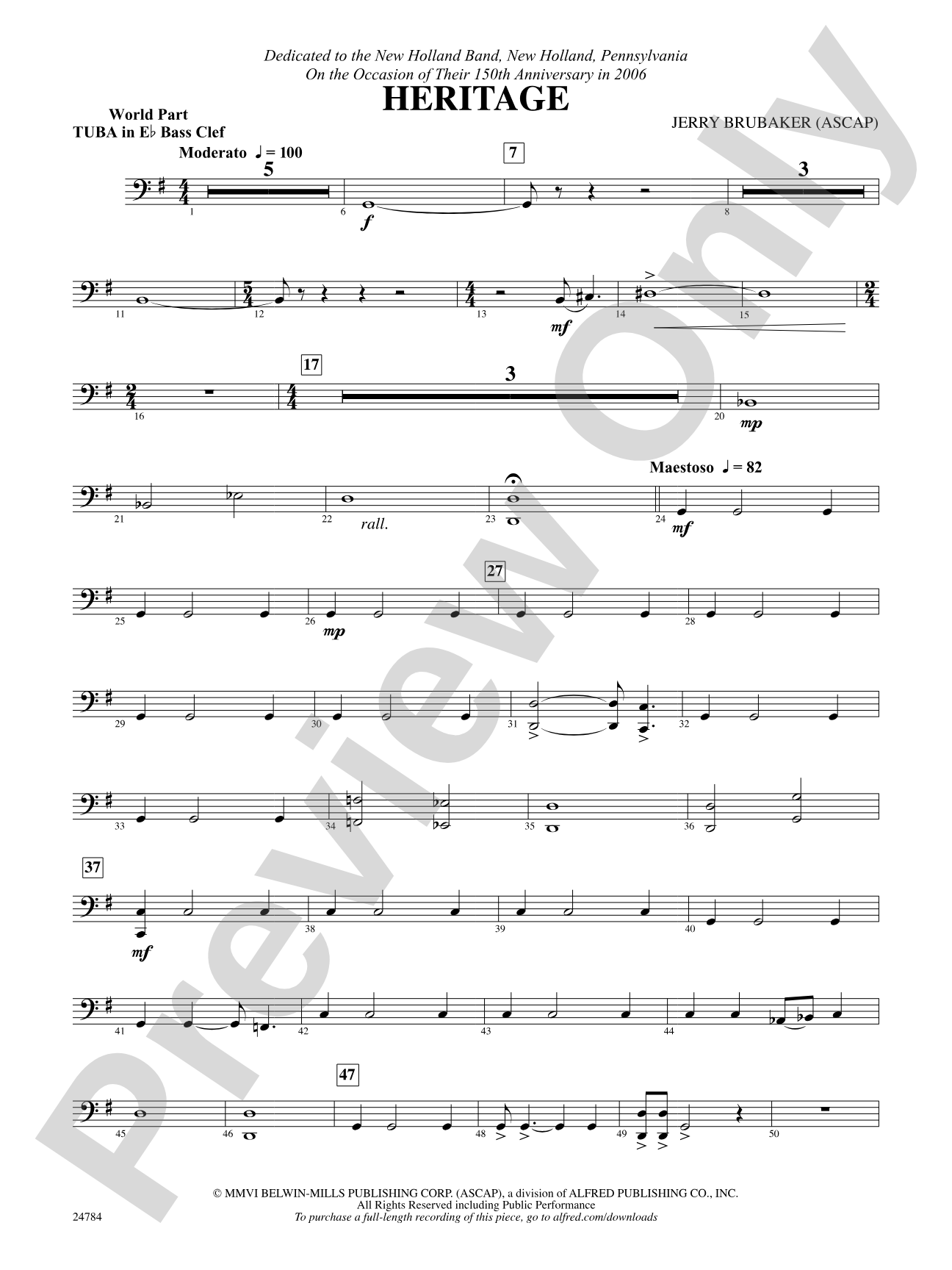 Heritage: (wp) E-flat Tuba B.C.