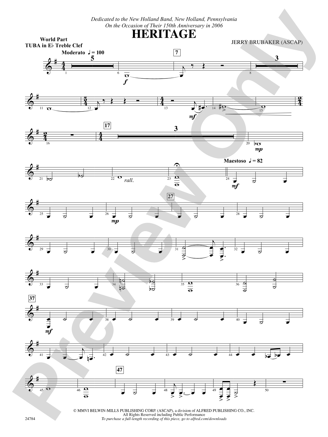 Heritage: (wp) E-flat Tuba T.C.