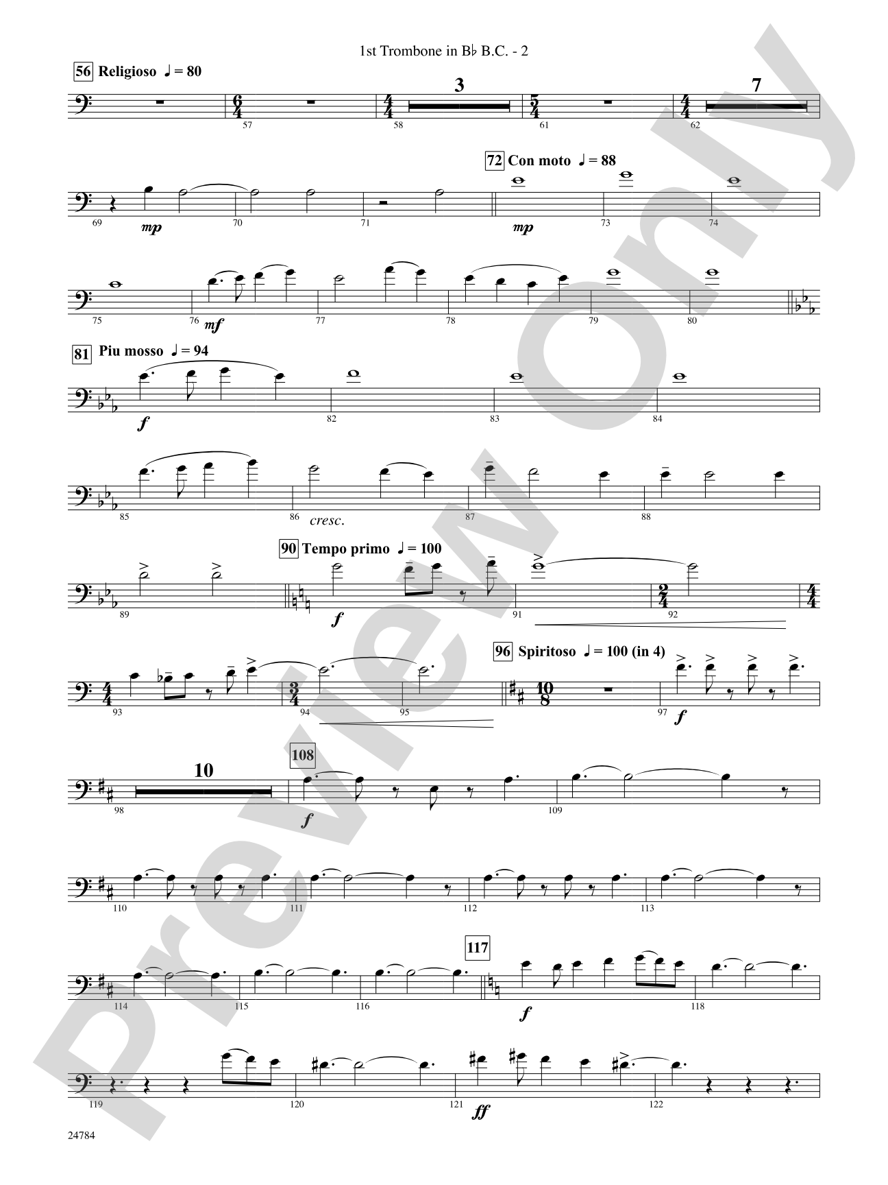 Heritage: (wp) 1st B-flat Trombone B.C.