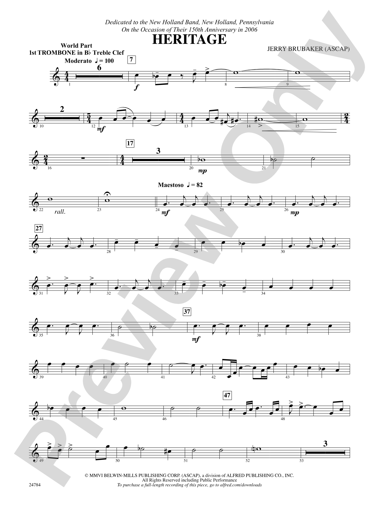 Heritage: (wp) 1st B-flat Trombone T.C.