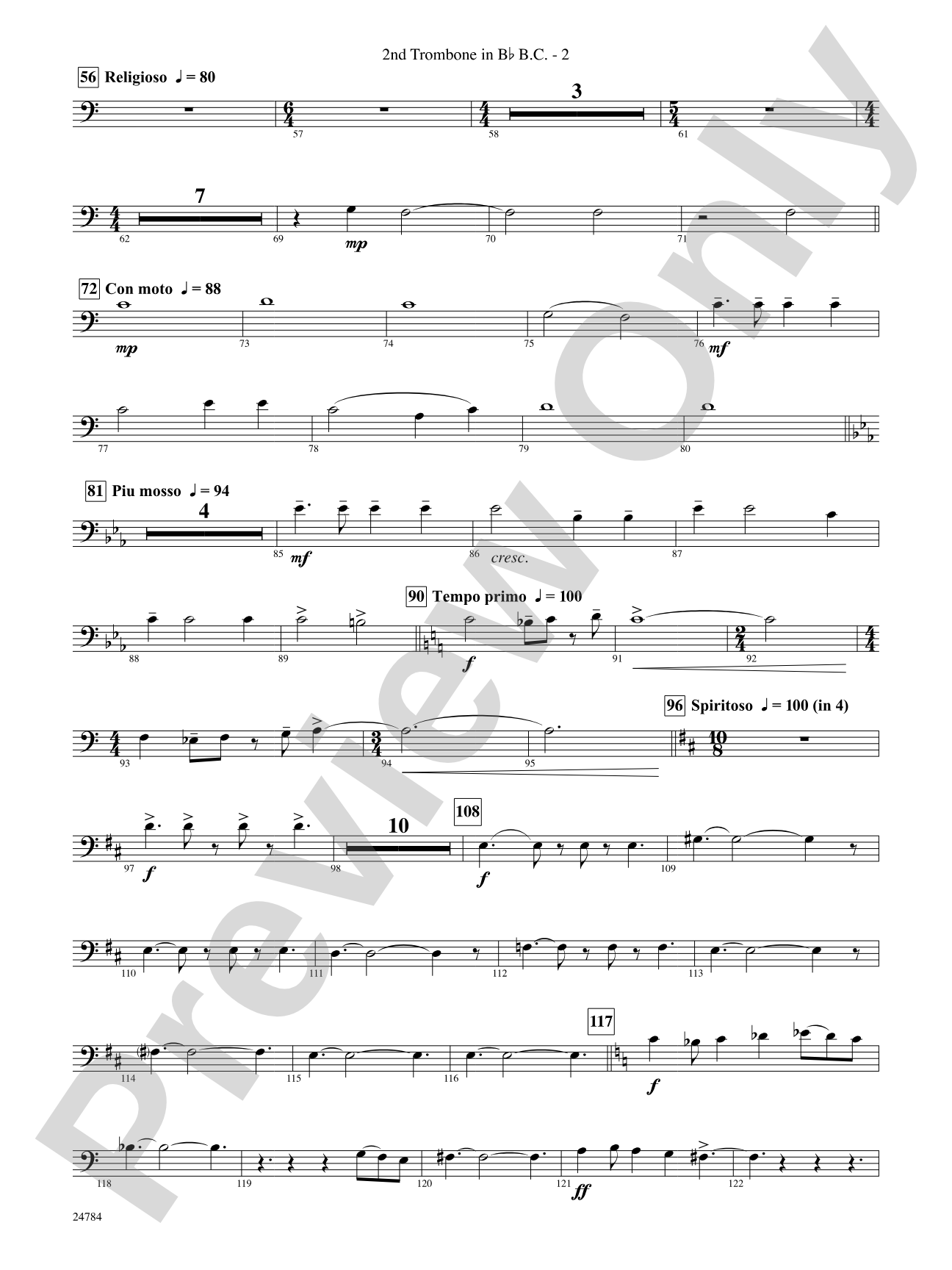 Heritage: (wp) 2nd B-flat Trombone B.C.