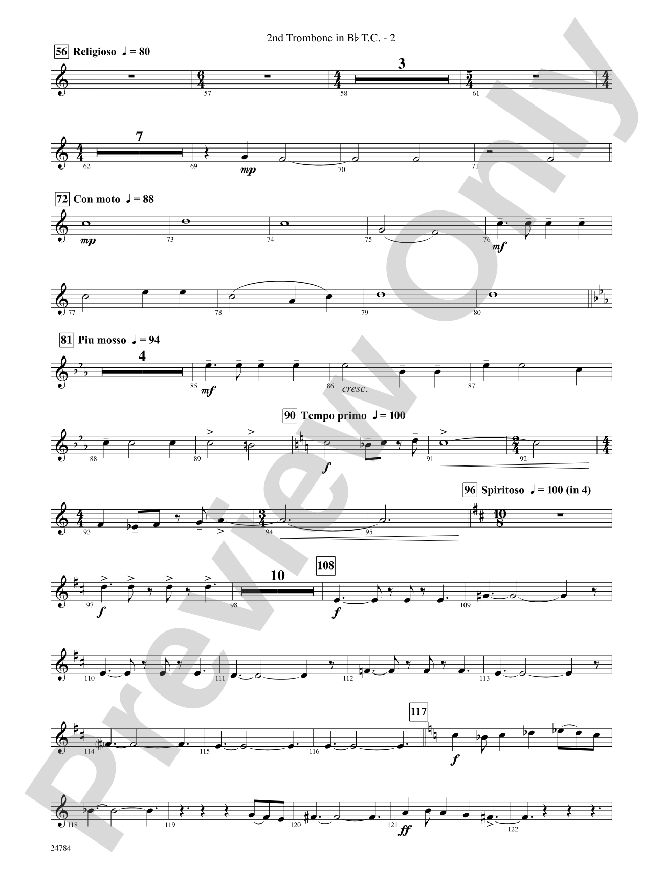 Heritage: (wp) 2nd B-flat Trombone T.C.