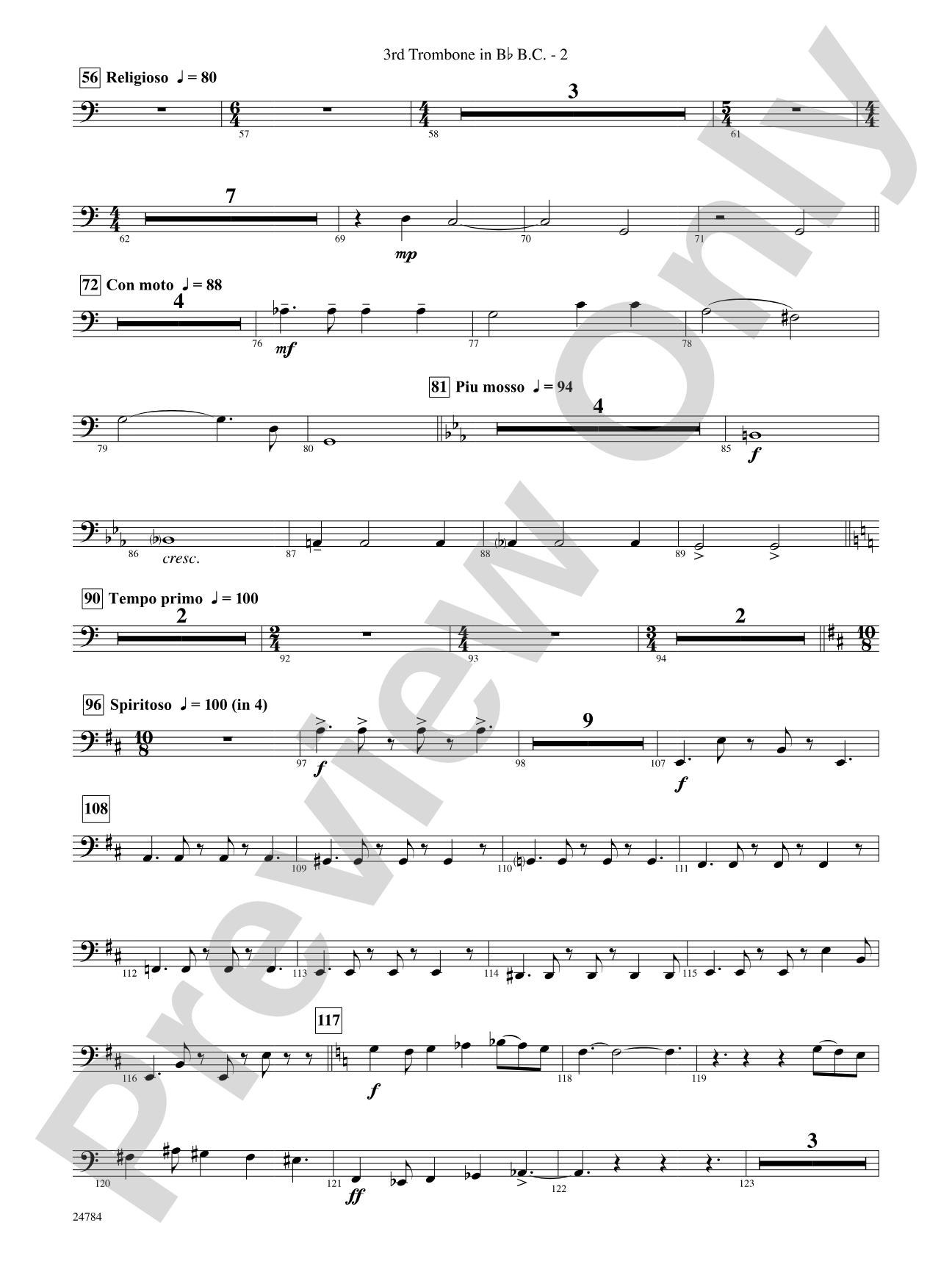 Heritage: (wp) 3rd B-flat Trombone B.C.