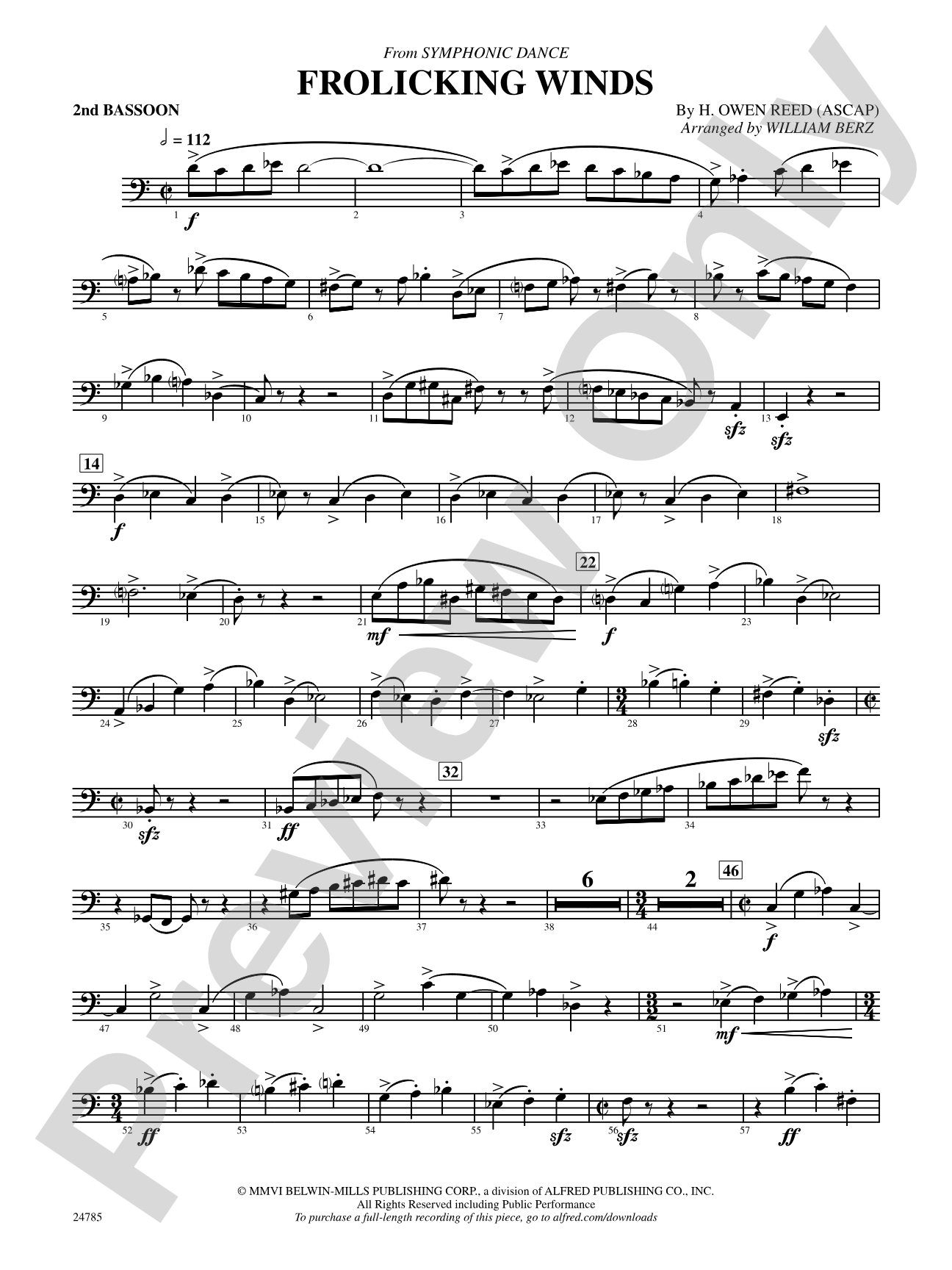 Frolicking Winds (from Symphonic Dance): 2nd Bassoon