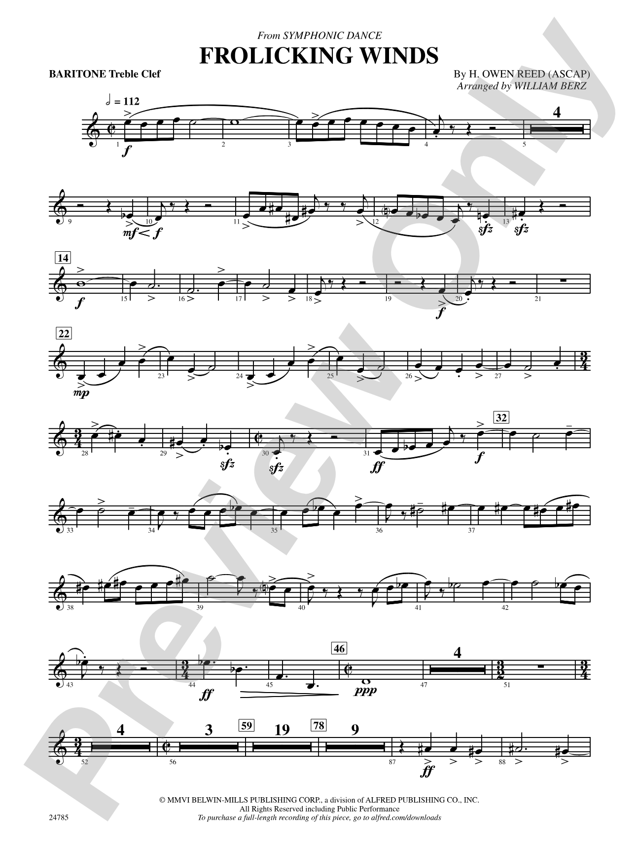 Frolicking Winds (from Symphonic Dance): Baritone T.C.