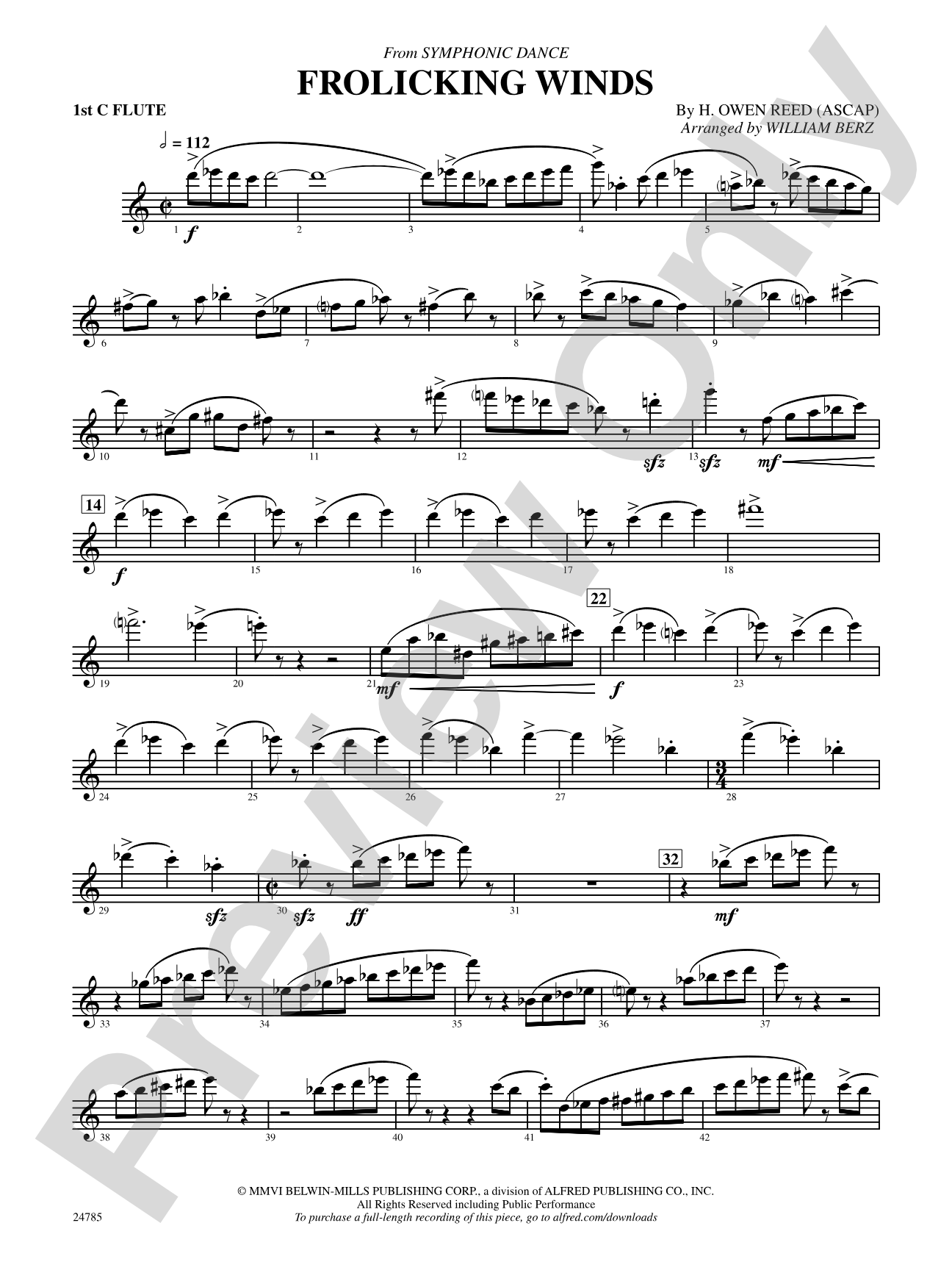 Frolicking Winds (from Symphonic Dance): Flute