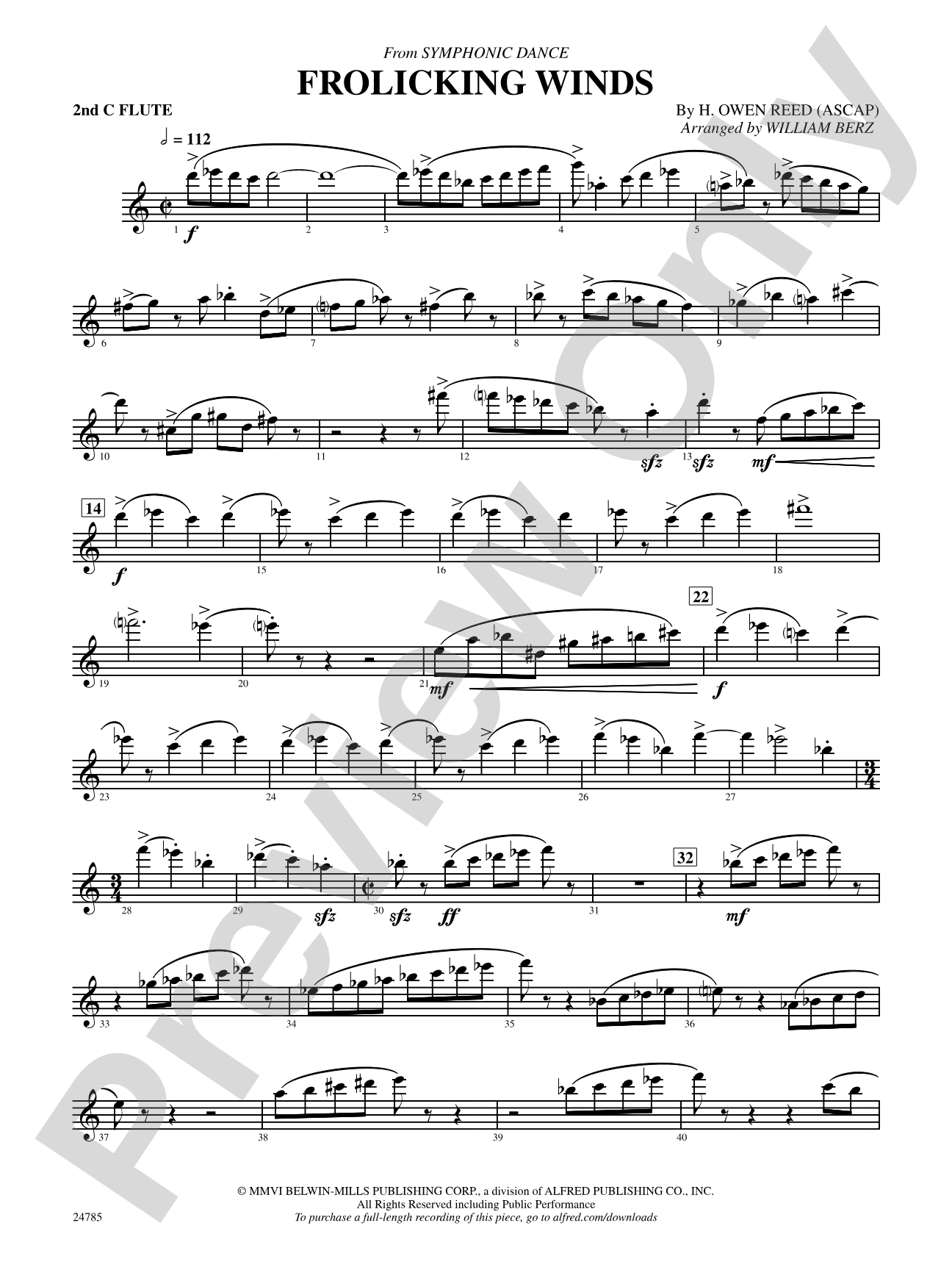 Frolicking Winds (from Symphonic Dance): 2nd Flute
