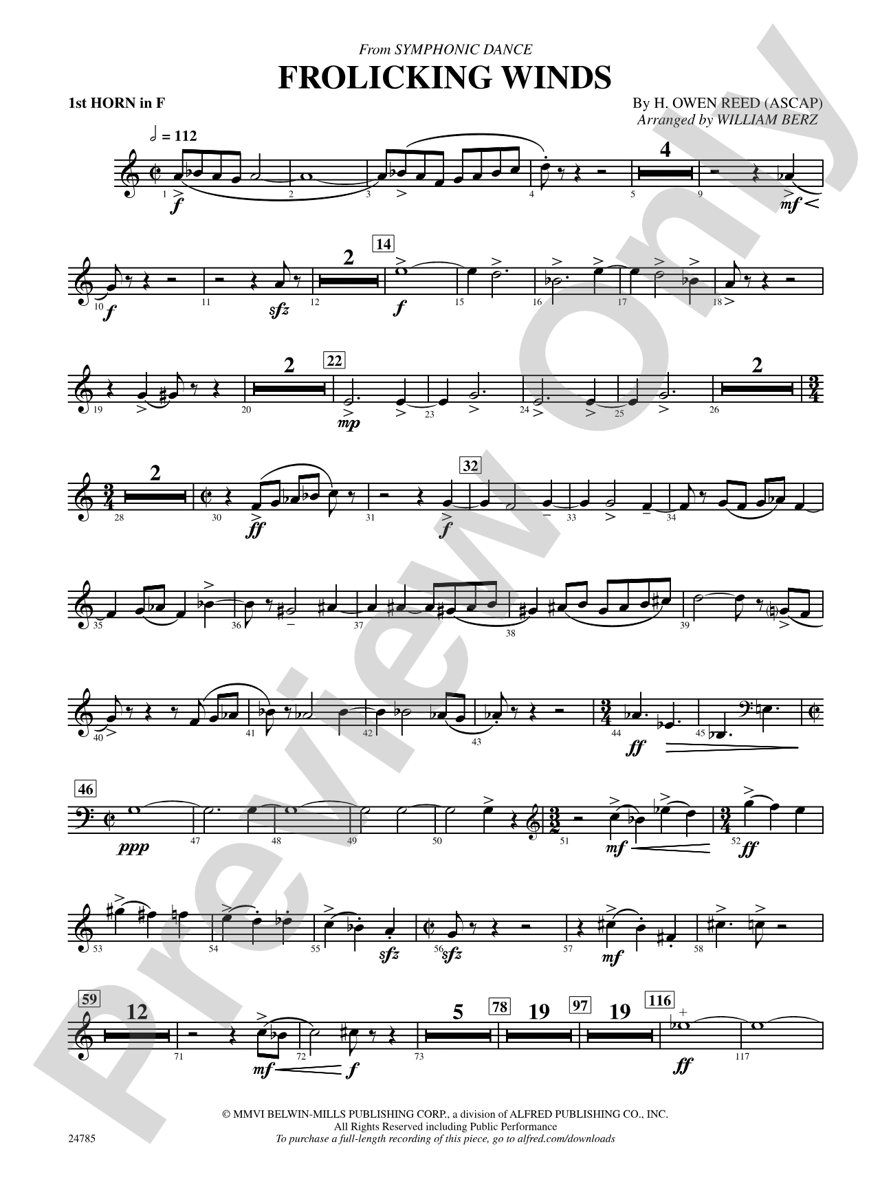 Frolicking Winds (from Symphonic Dance): 1st F Horn