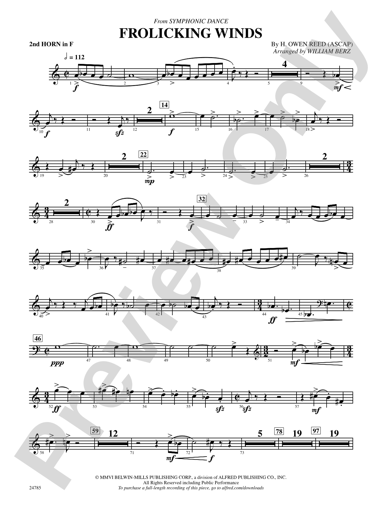 Frolicking Winds (from Symphonic Dance): 2nd F Horn