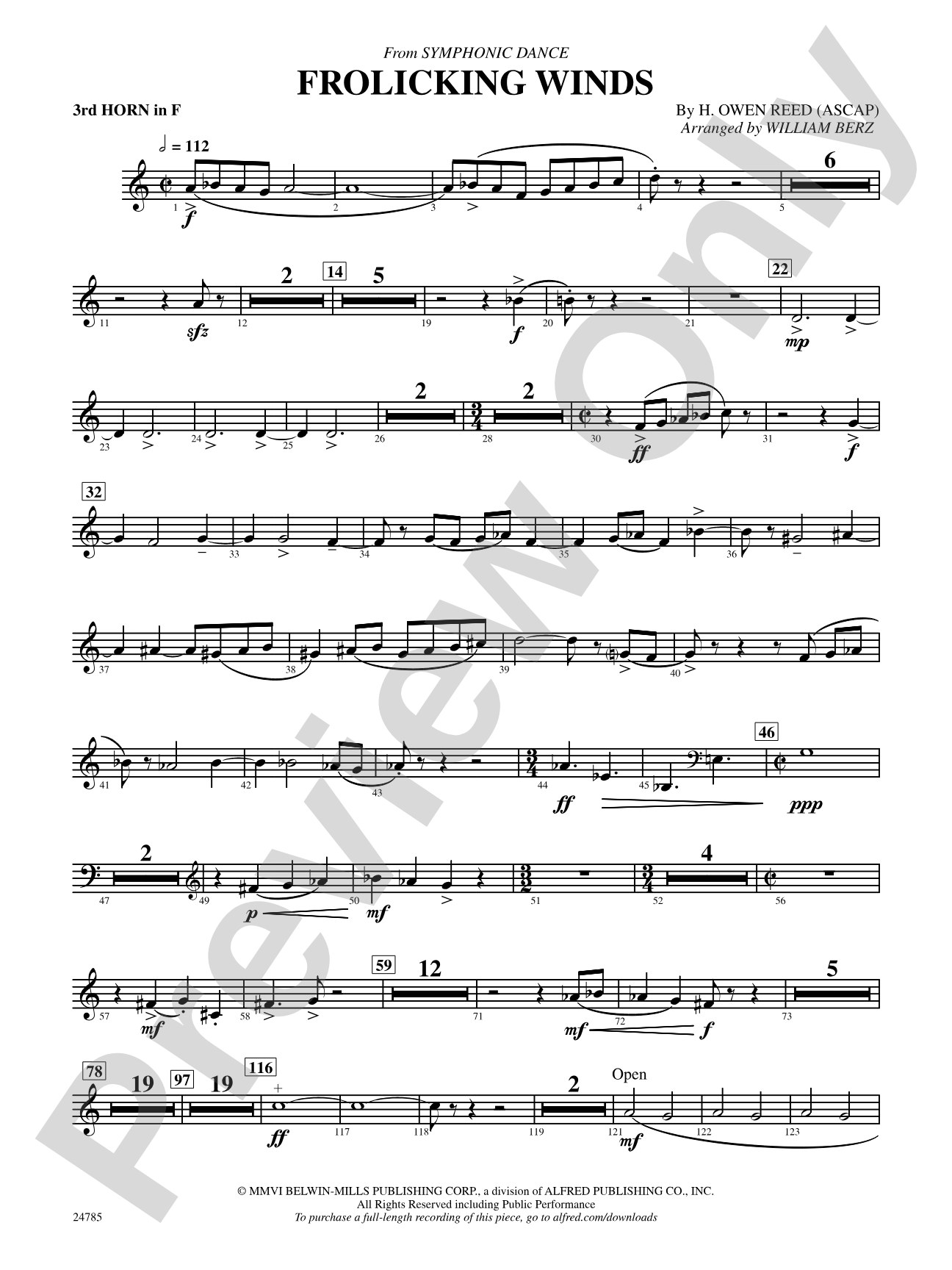 Frolicking Winds (from Symphonic Dance): 3rd F Horn