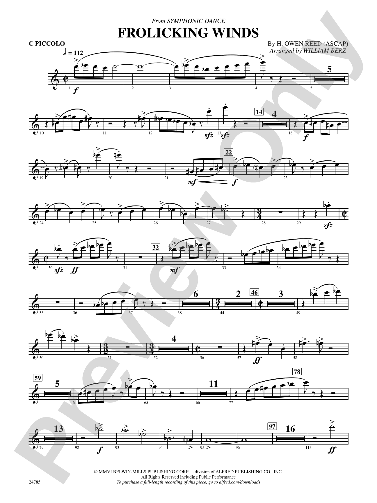 Frolicking Winds (from Symphonic Dance): Piccolo