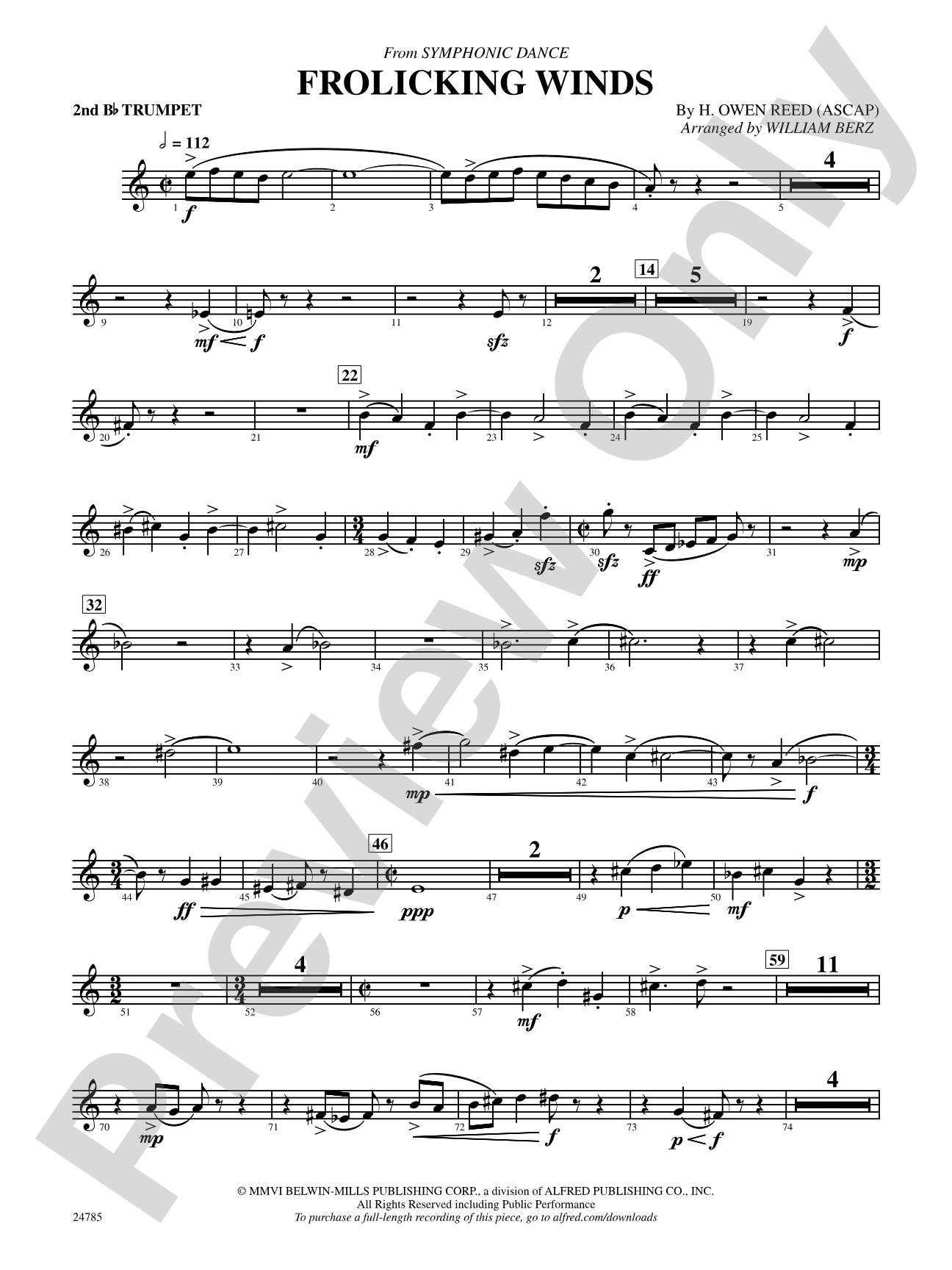 Frolicking Winds (from Symphonic Dance): 2nd B-flat Trumpet