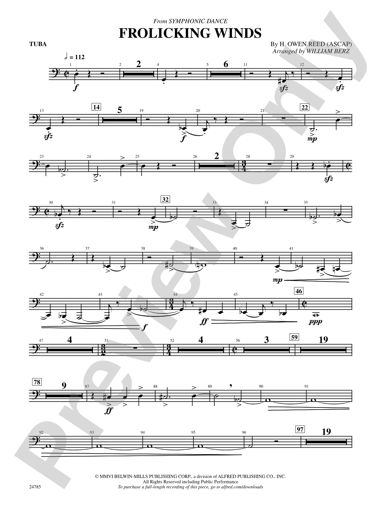 Frolicking Winds (from Symphonic Dance): Tuba