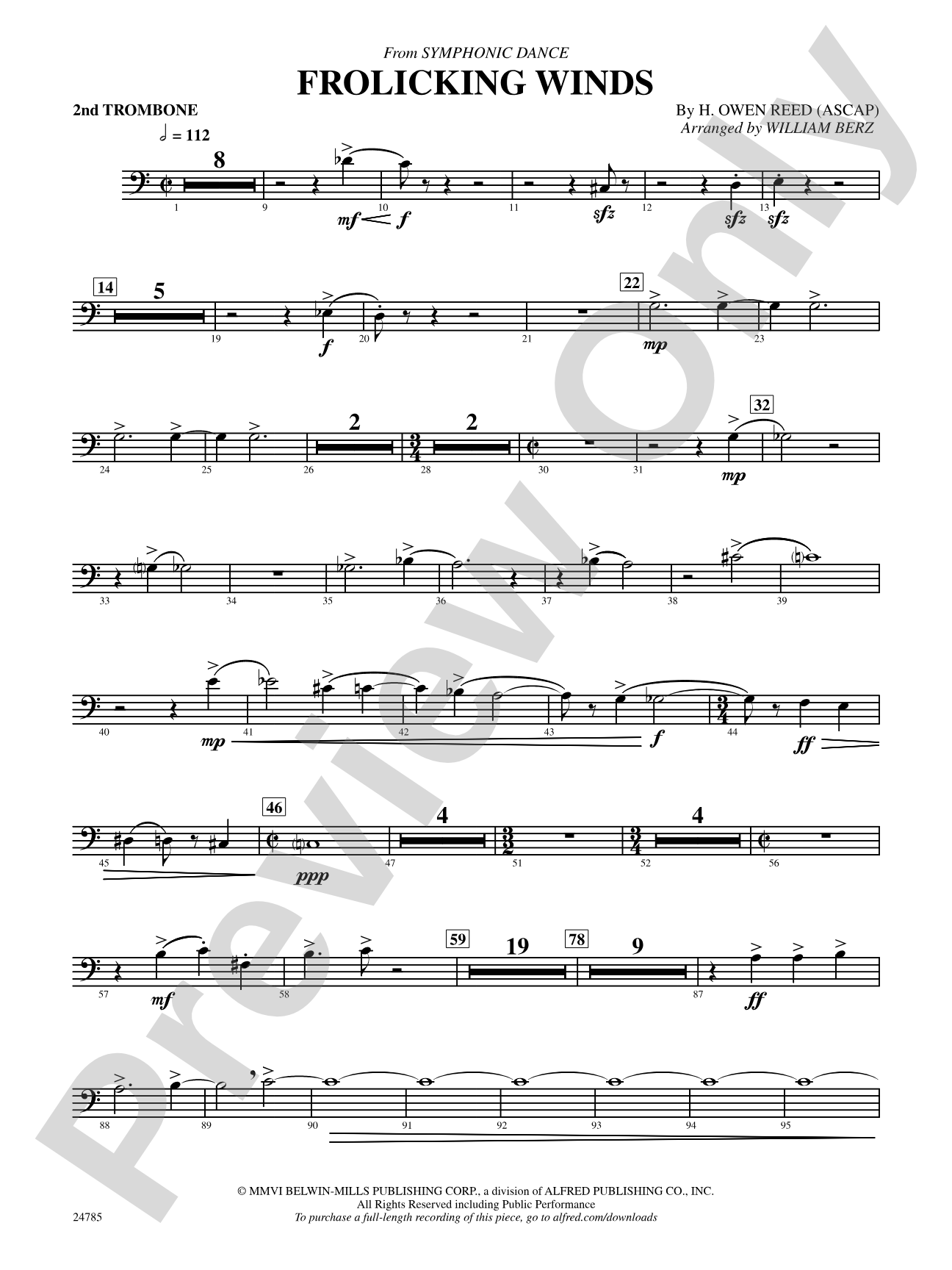 Frolicking Winds (from Symphonic Dance): 2nd Trombone