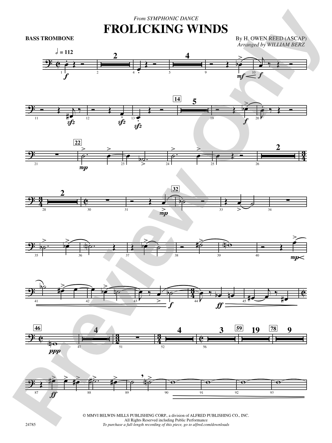 Frolicking Winds (from Symphonic Dance): 3rd Trombone