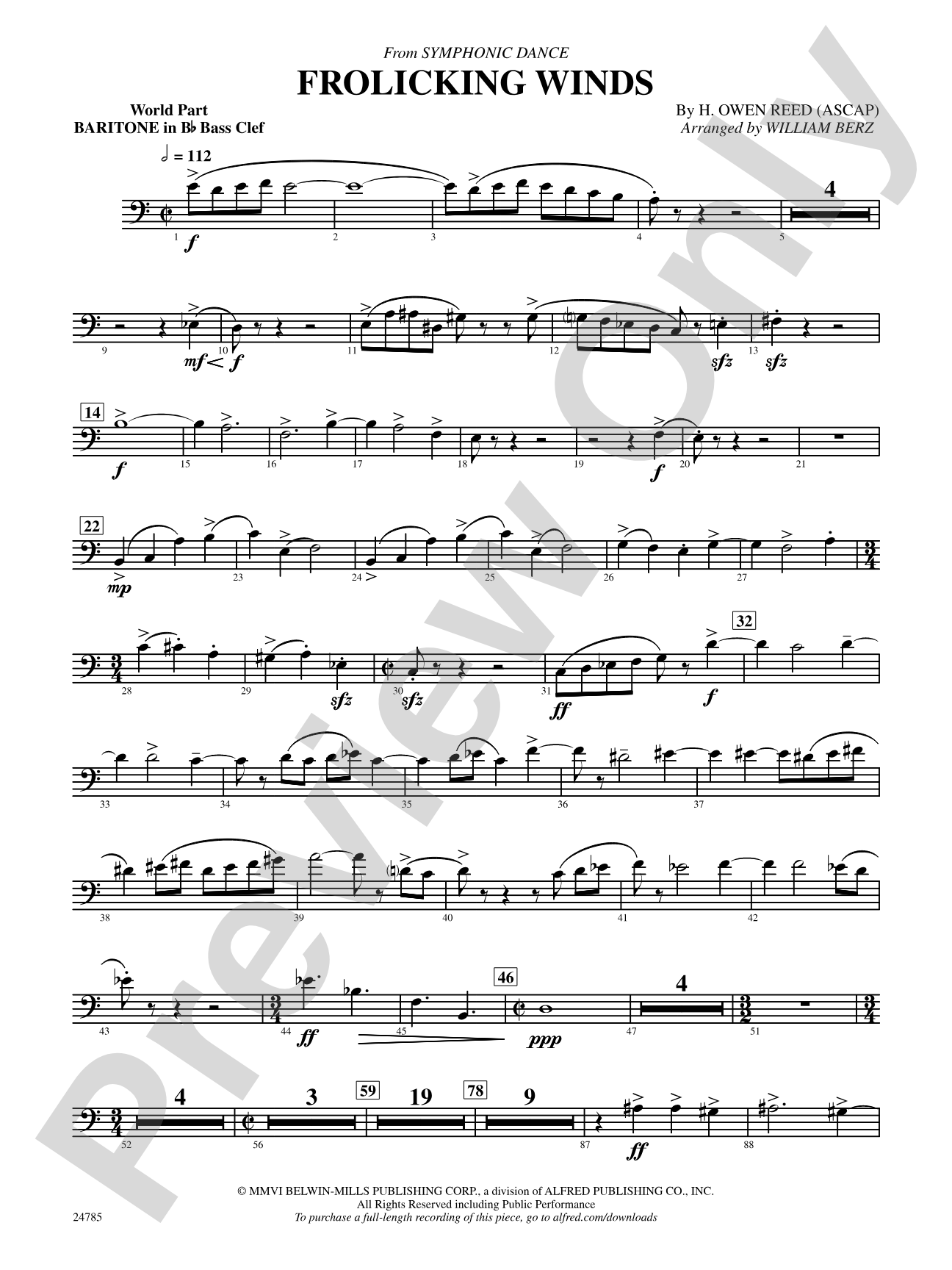 Frolicking Winds (from Symphonic Dance): (wp) B-flat Baritone B.C.