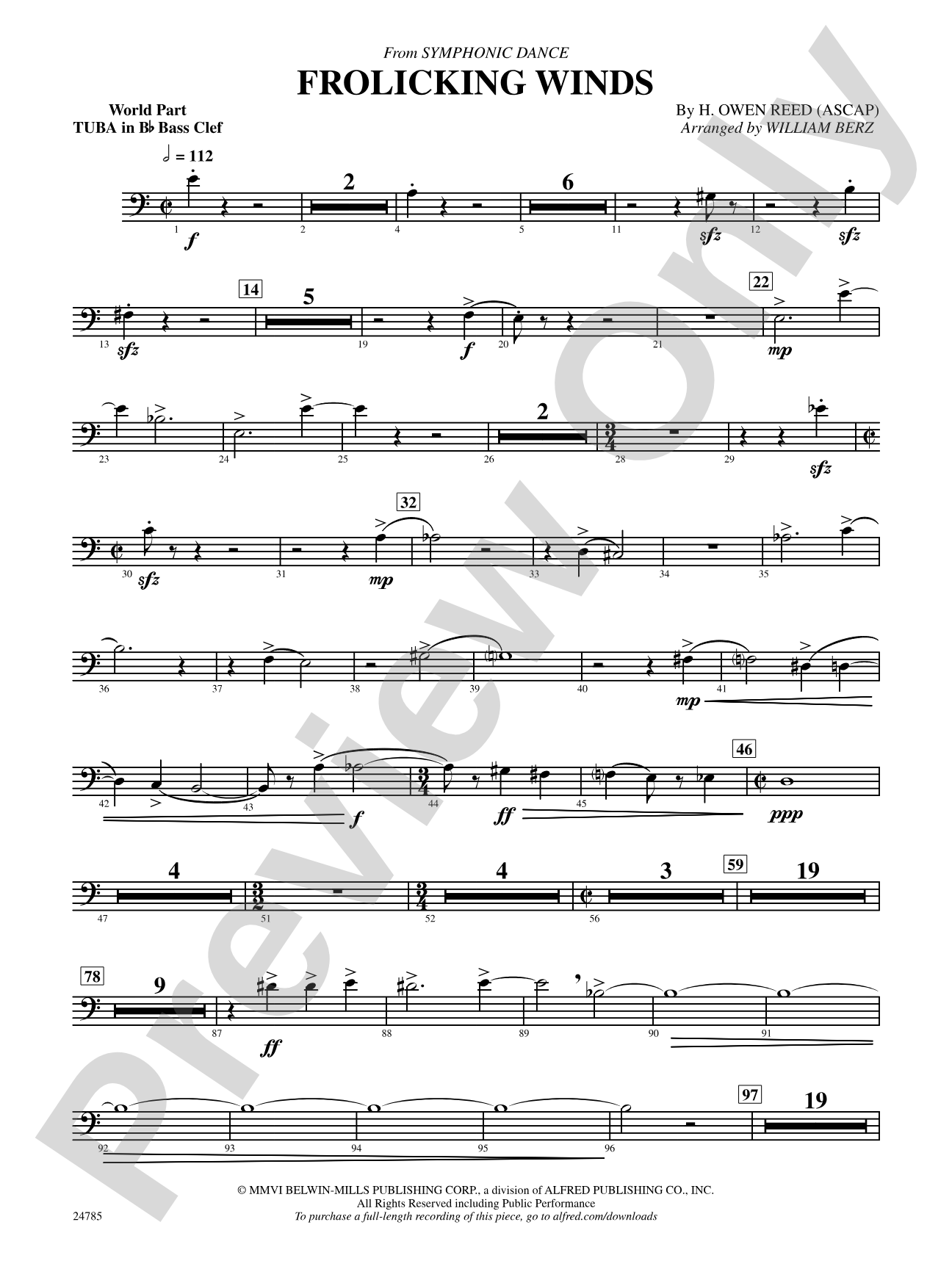 Frolicking Winds (from Symphonic Dance): (wp) B-flat Tuba B.C.