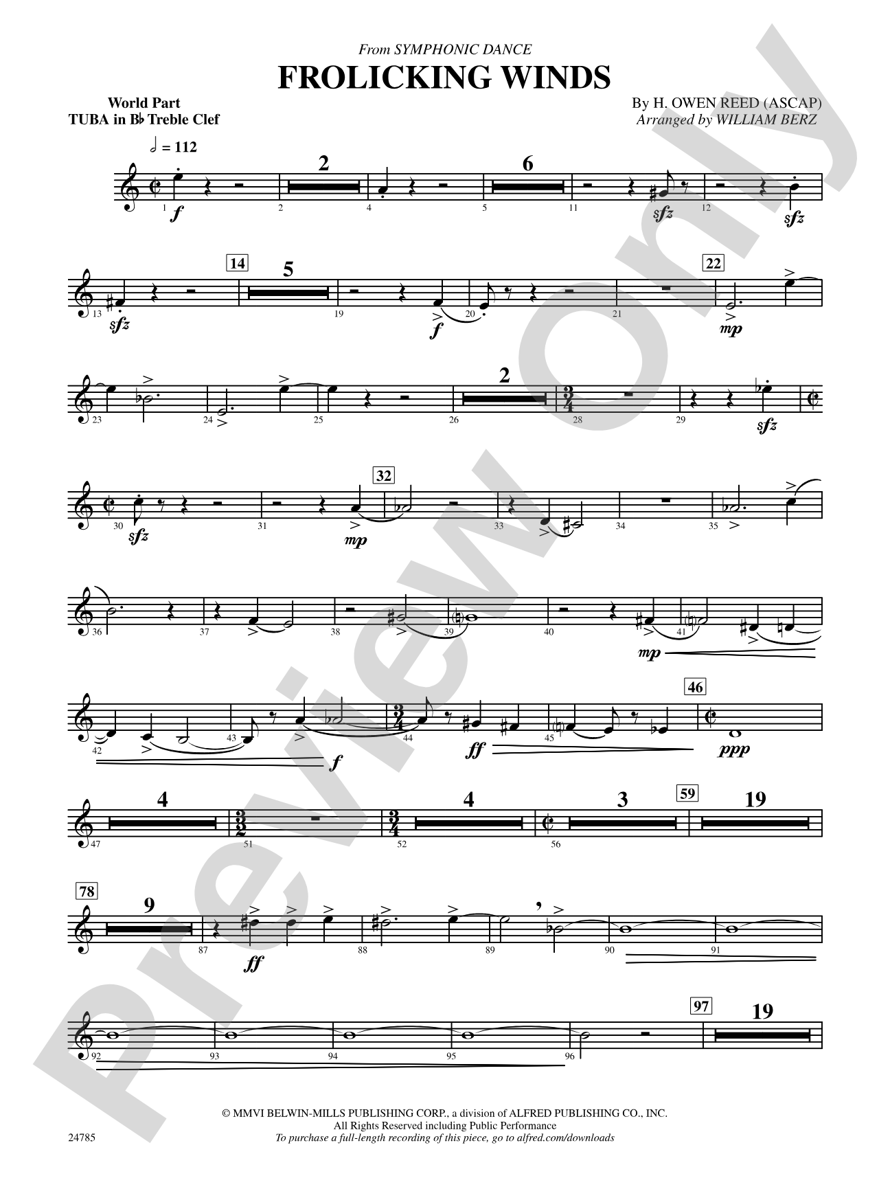 Frolicking Winds (from Symphonic Dance): (wp) B-flat Tuba T.C.