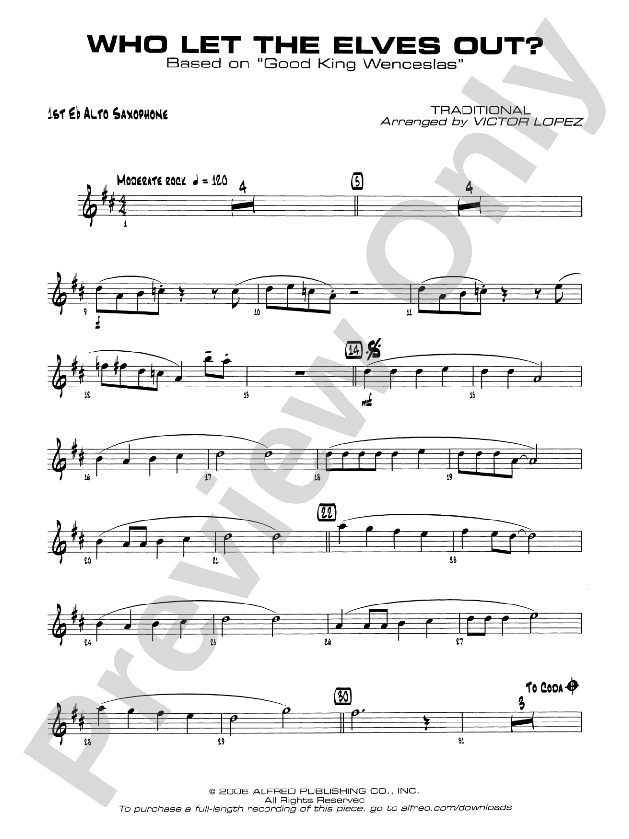 Who Let the Elves Out?: E-flat Alto Saxophone