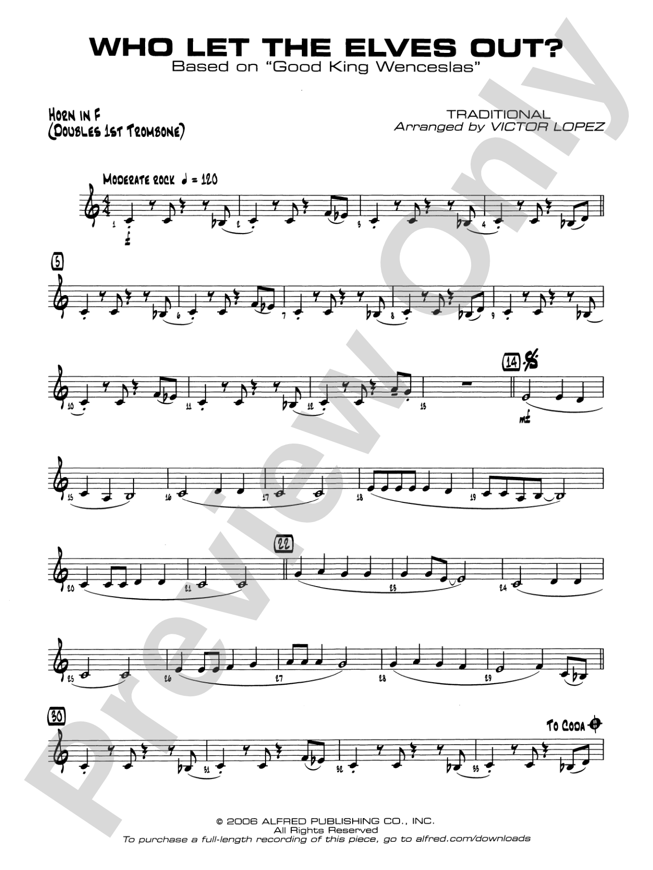 Who Let the Elves Out?: 1st F Horn