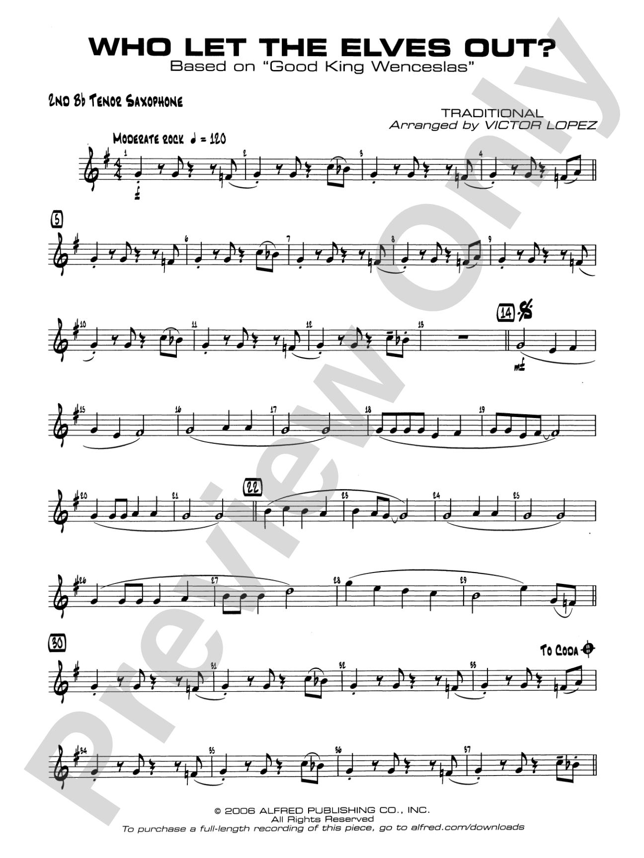 Who Let the Elves Out?: 2nd B-flat Tenor Saxophone